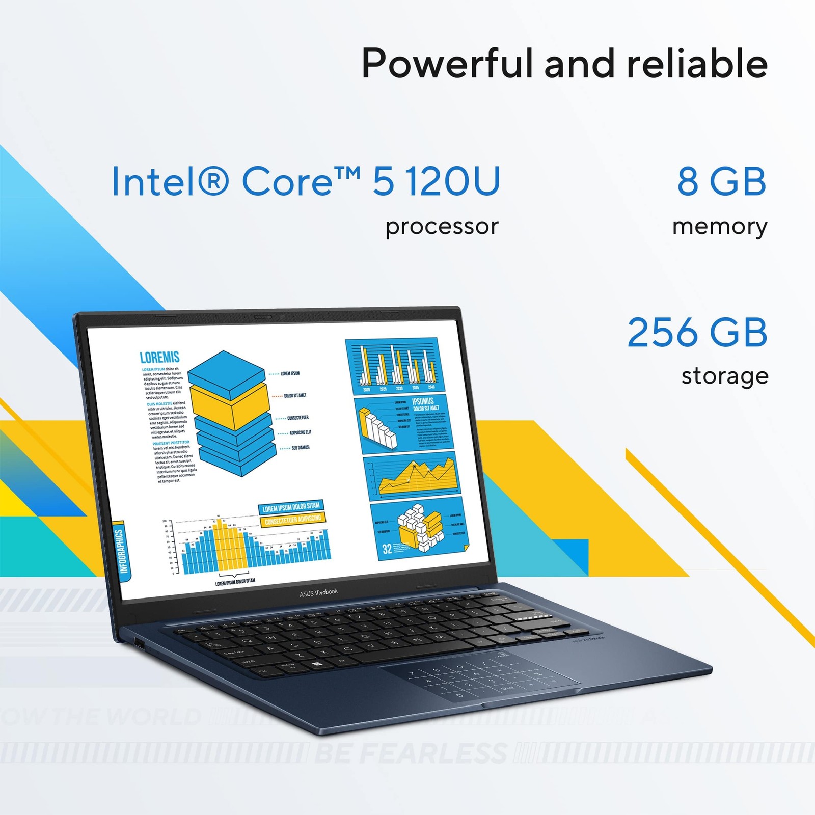 ASUS Vivobook 14 X1404VAP – FHD – Intel Core 5 120U – 8GB RAM – 256GB SSD – Blue
