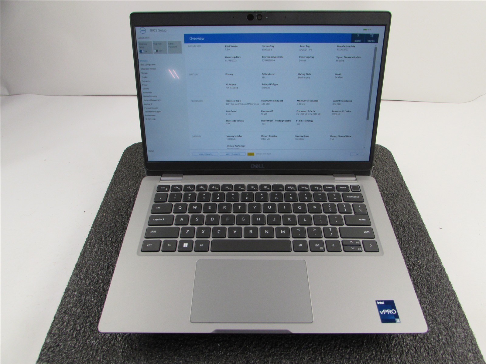 DELL LATITUDE 5330 FHD TOUCHSCREEN I5-1245U 10 CORE 512GB SSD 16GB RAM NO O.S