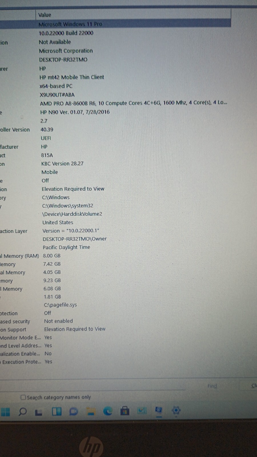 HP mt42.AMD Pro R6(10 Computercores).Radeon.8GB.128GB SSD.14″FHD.W11.Nice