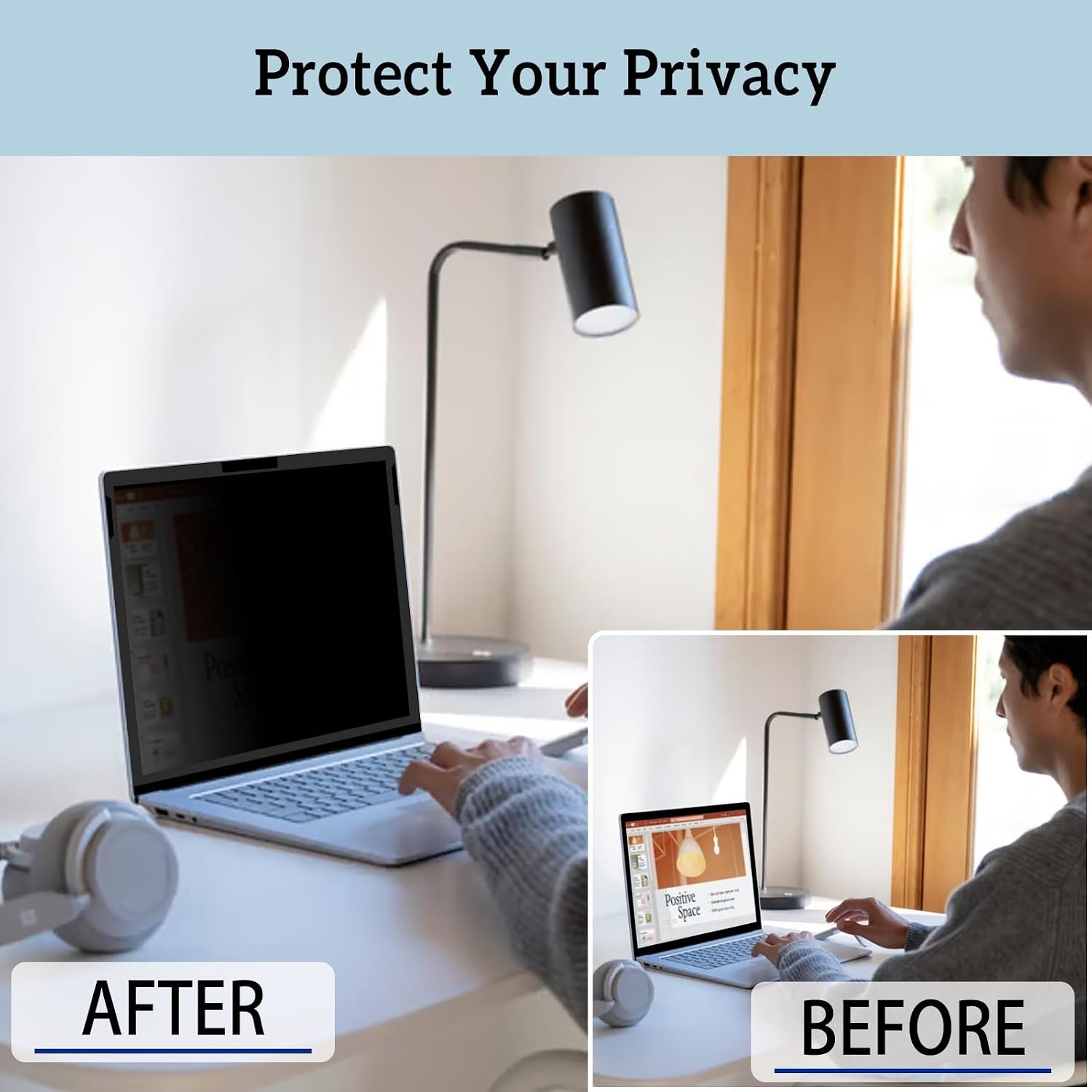 Screen Protector for Surface Laptop 13.8 inch, Removable Anti-Spy Anti-Glare