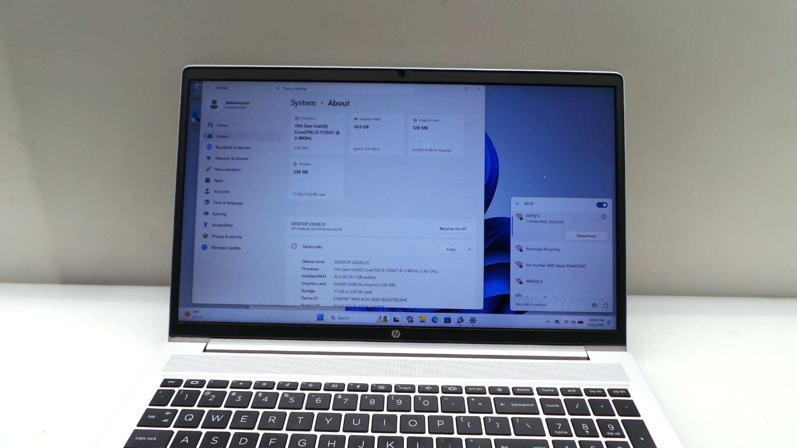 HP ProBook 450 G8 | 15.6″ | i5-1135G7 | 16GB DDR4 256GB NVMe SSD | WIN 11 PRO
