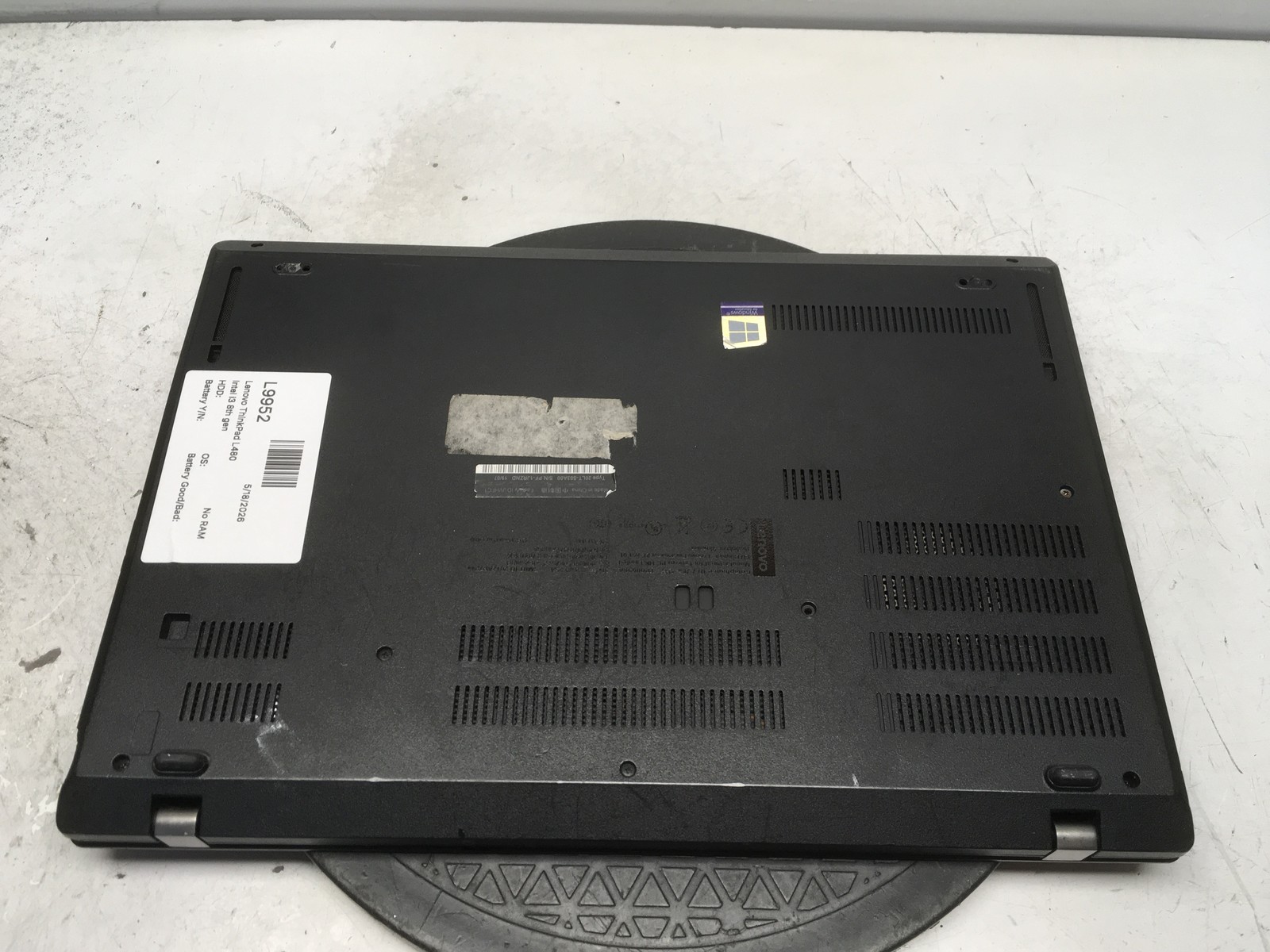 Lenovo ThinkPad L480 Intel i3 8th gen No RAM NO HDD No Batt