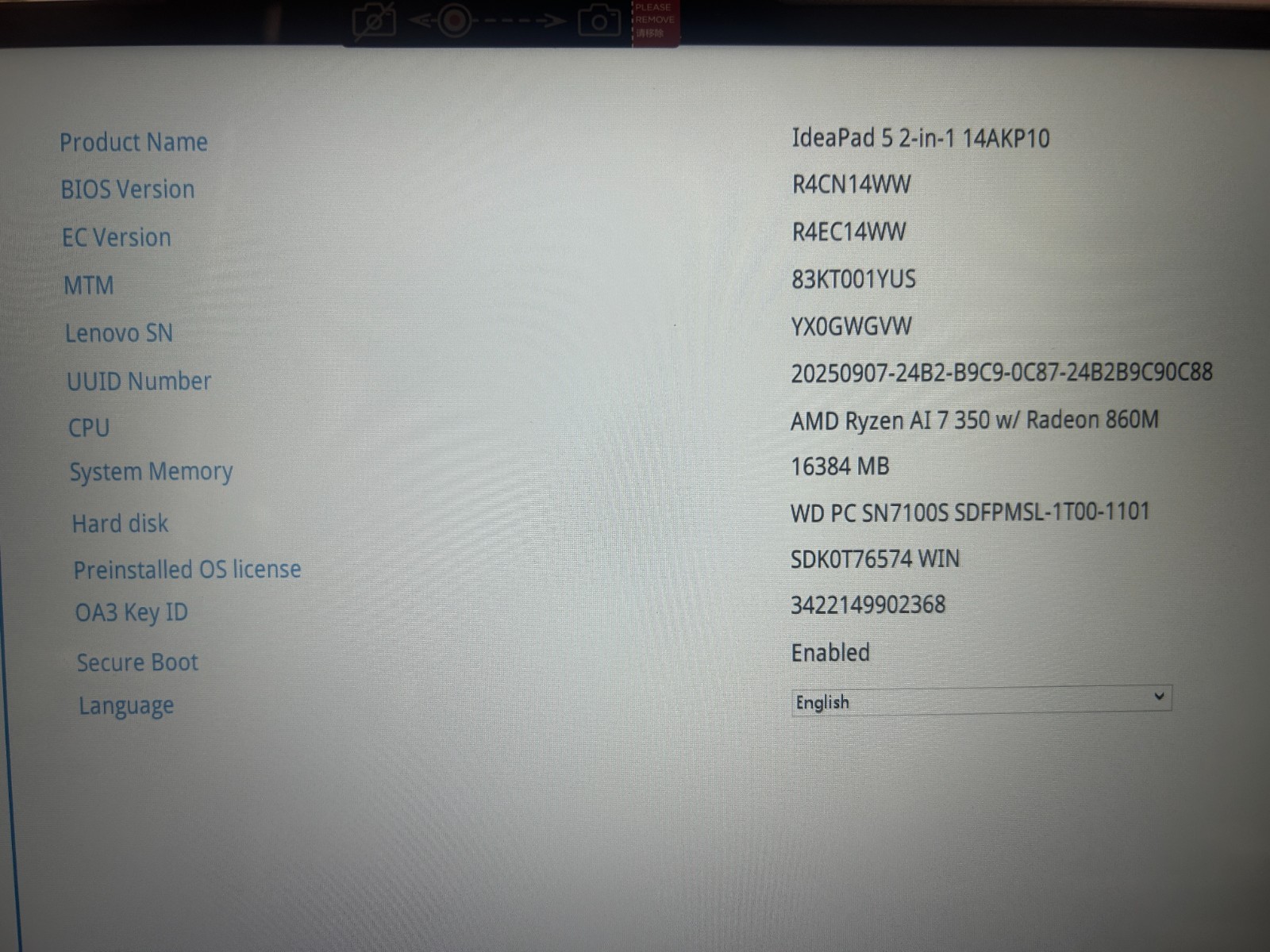 LENOVO IdeaPad 5 2-in-1 14AKP10 AMD Ryzen AI 7 350, 2.00 GHz 16 GB RAM 1 TB NVMe