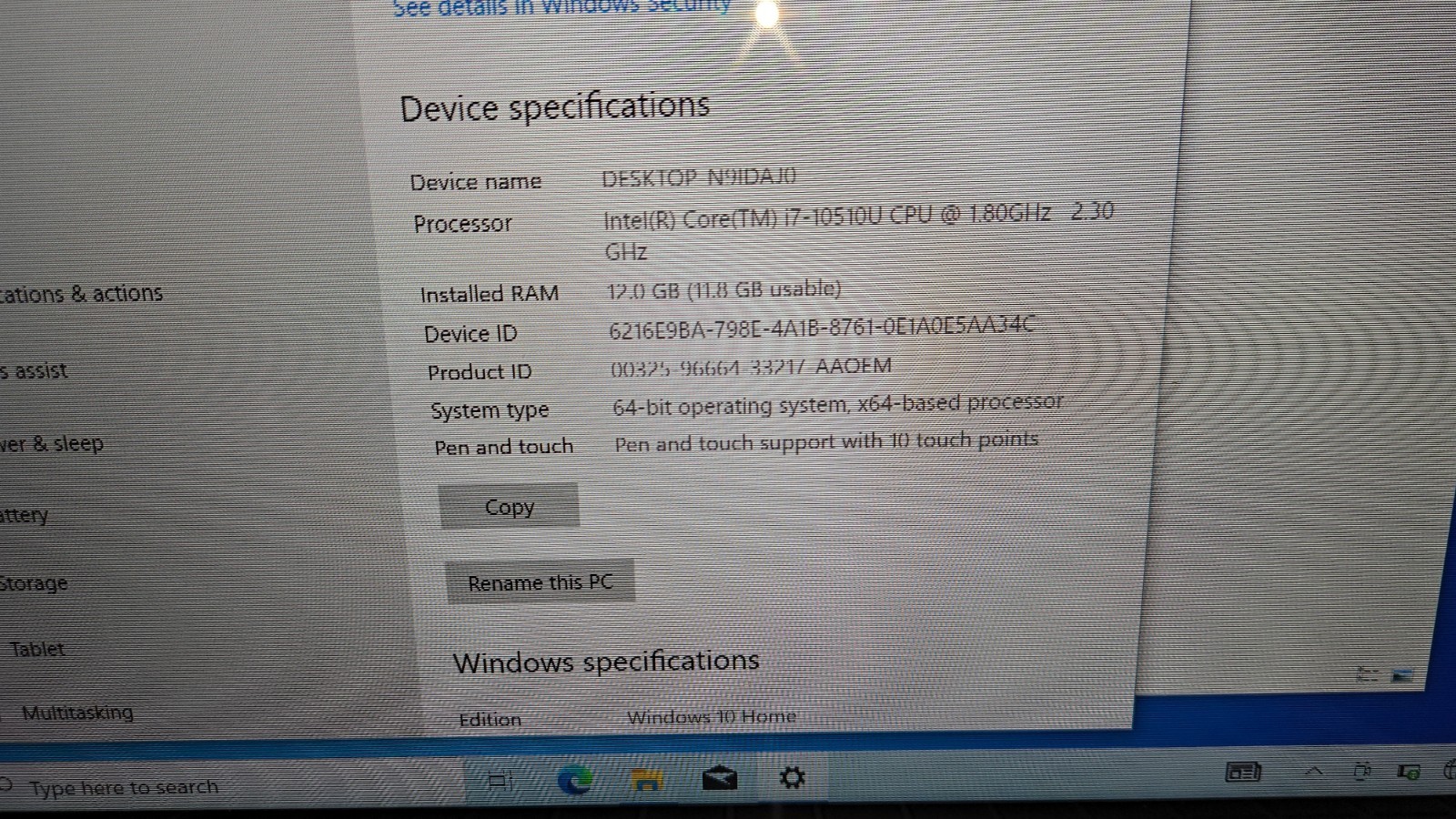 Samsung NP730QCJ Intel i7 GEN 10 118GB SSD, 12GB RAM Windows 10 No AC *READ*