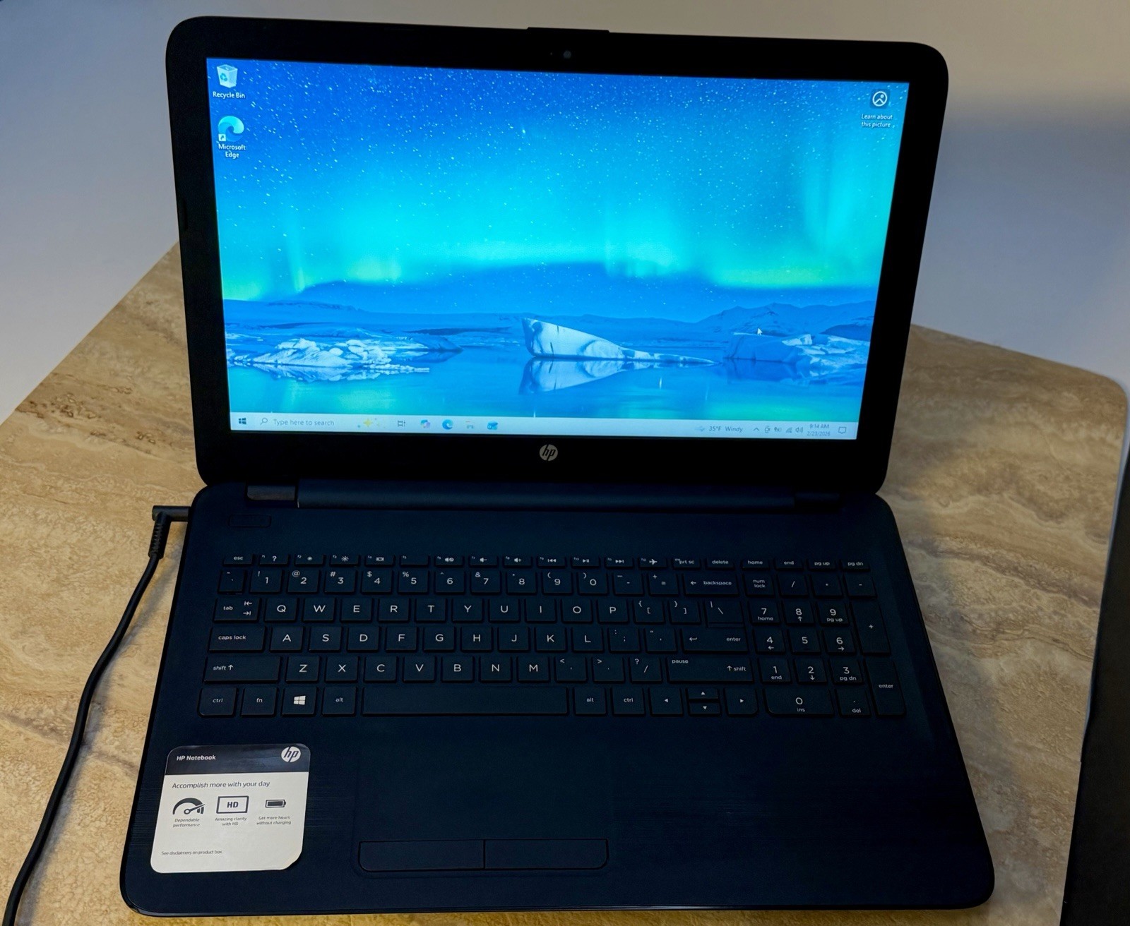 HP Notebook 15-ba009dx Laptop, AMD A6-7310 2GHz, 4GB RAM, 500GB HDD, Win10 Home