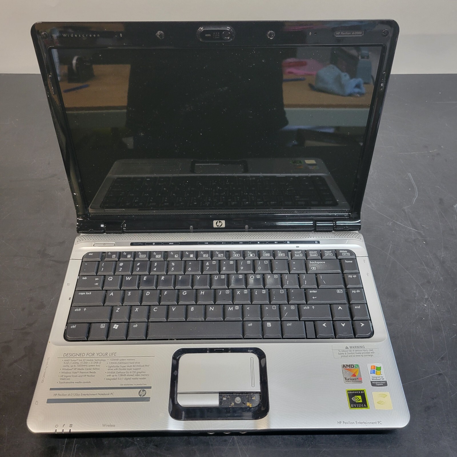 HP Pavilion DV2000 14.1″ AMD Turion 64 X2 0 GB RAM 0 GB HDD