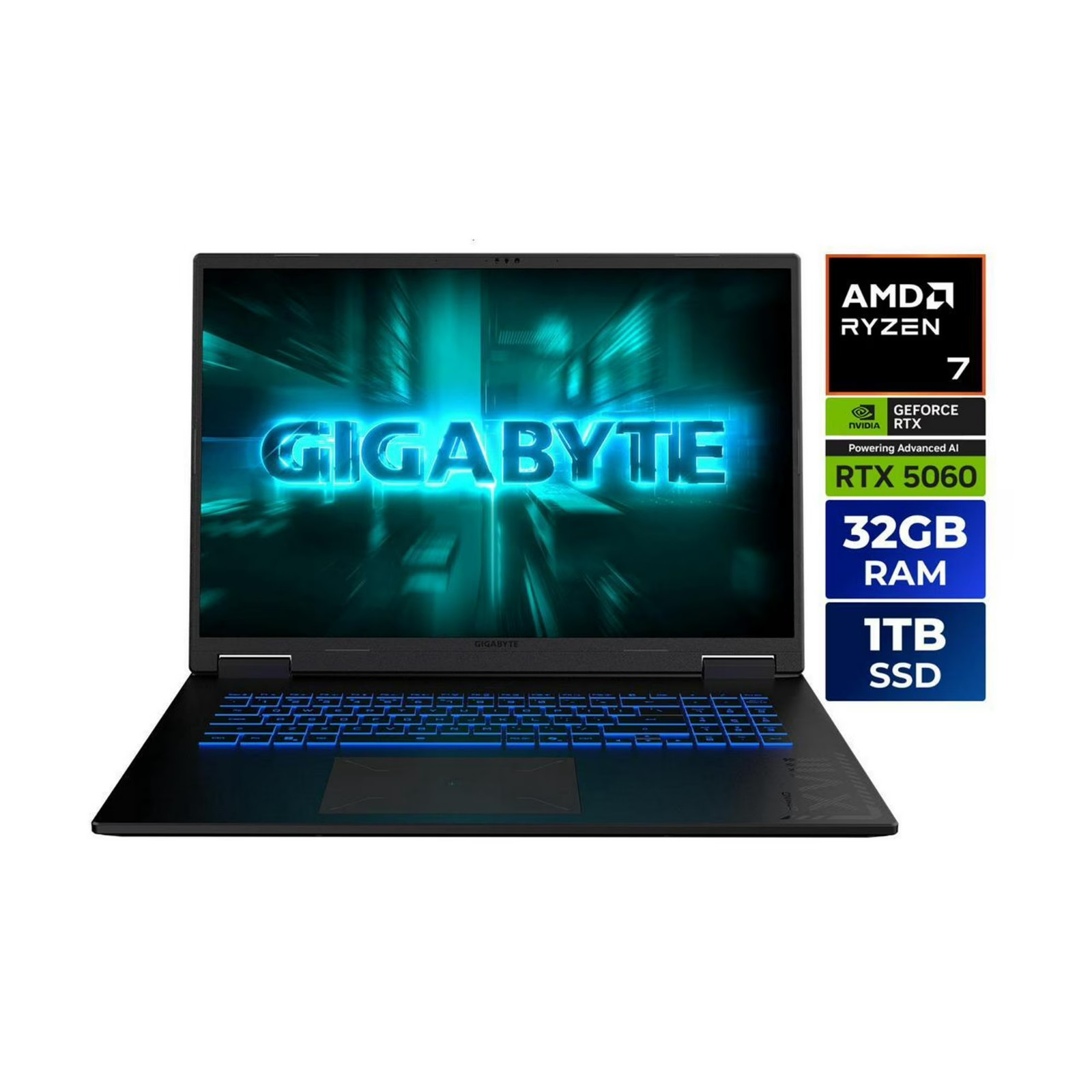 GIGABYTE 3VHK3USC64SH 32GB 1TB SSD RTX 5060 W11H Laptop