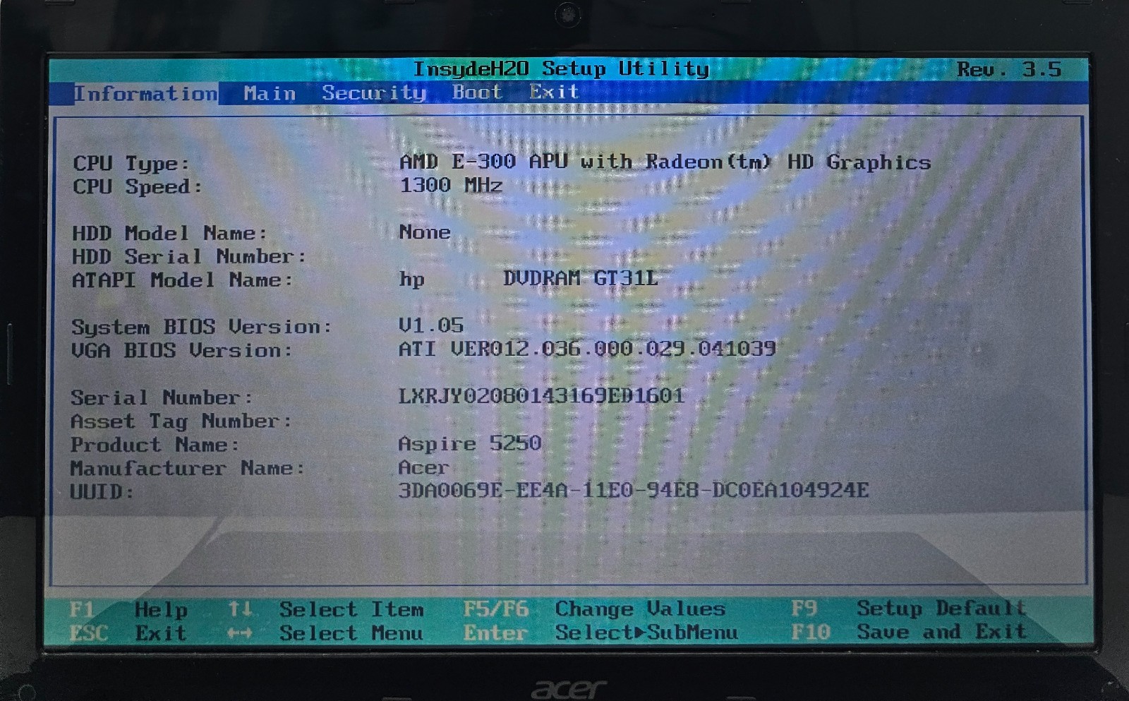 Acer Aspire 5250-0468 Laptop AMD E-300 2GB RAM NO HD/OS (FL)