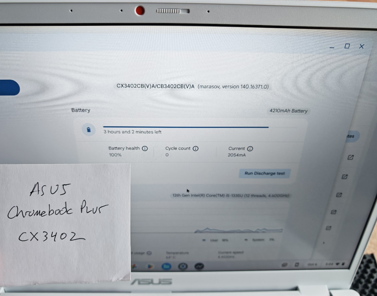 Asus Chromebook Plus CX3402CV 14″ i5-1335U 4.6GHz 8GB RAM 128GB SSD