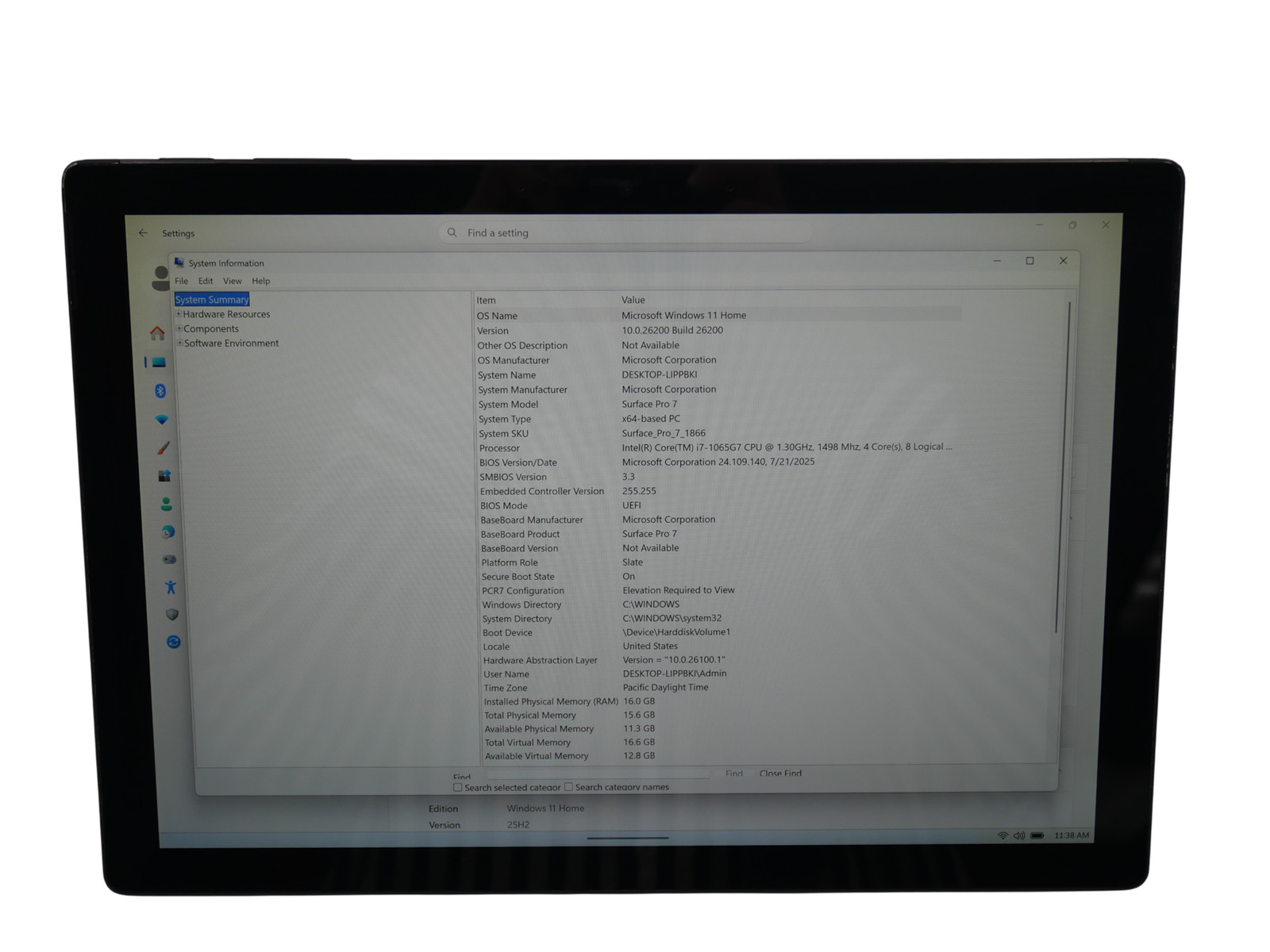 Microsoft Surface Pro 7 1866 Core i7-1065G7 1.30GHz 16GB 256GB – Black