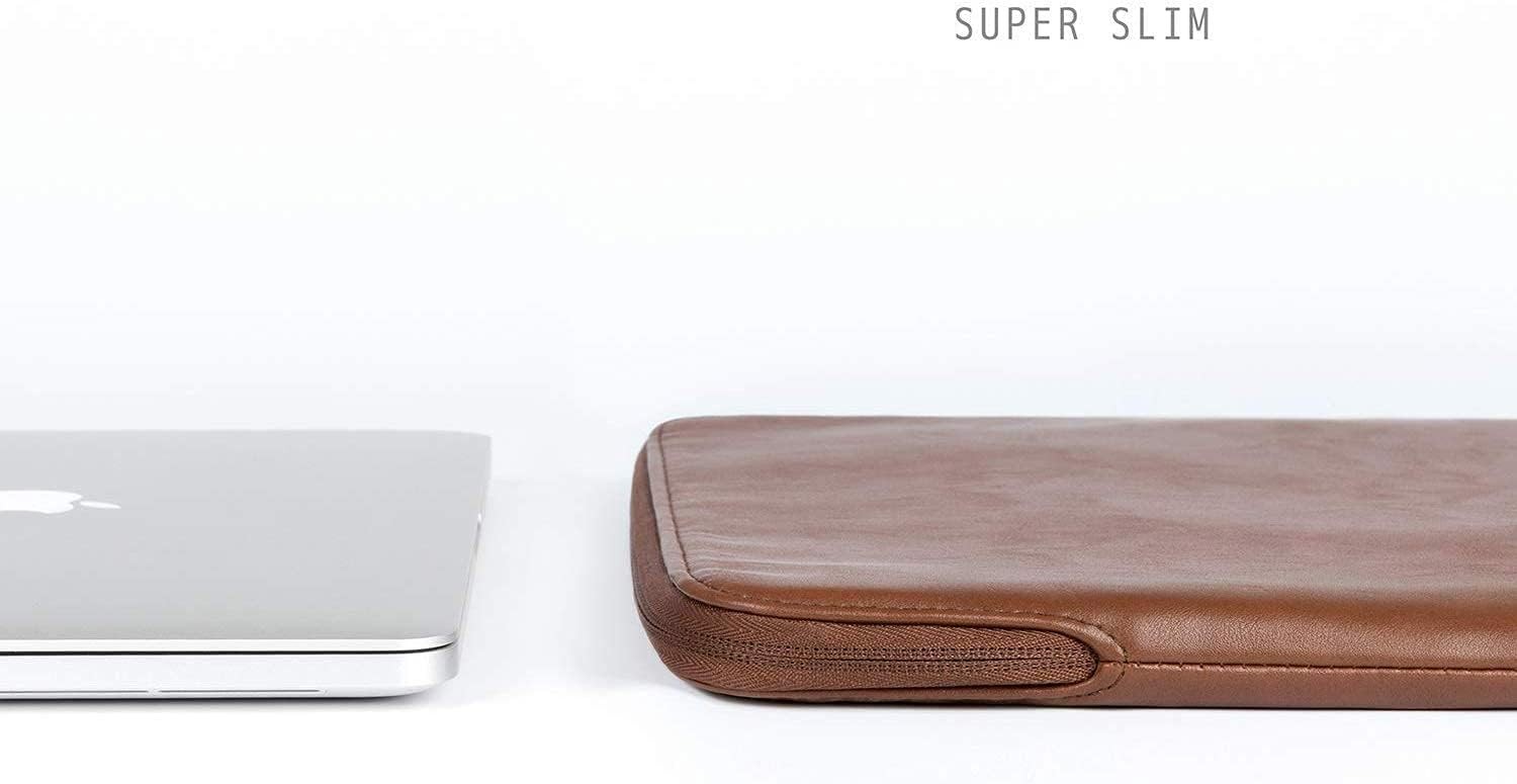 Sleeve for 15″ MacBook Air and 14″ MacBook Pro, Slim Protective PU Leather Bag