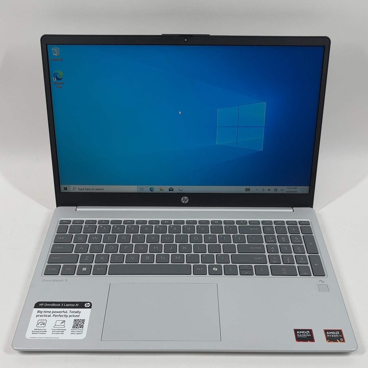 HP Omnibook 3 15-FN0506NR 15.6″ Ryzen AI 5 330 2.0GHz 16GB RAM 256GB SSD