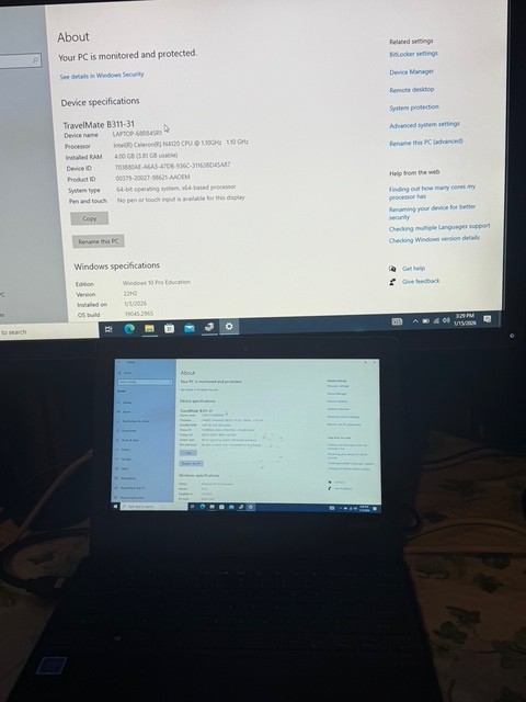 Acer N20H1 Laptop – Intel Celeron N4120 (Travel mate B311-31)