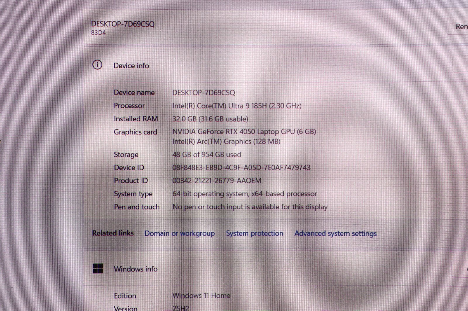 Lenovo IdeaPad Pro 5i 16″ 2K OLED Touch Intel Ultra 9 185H 32GB 1TB 4050 – Used