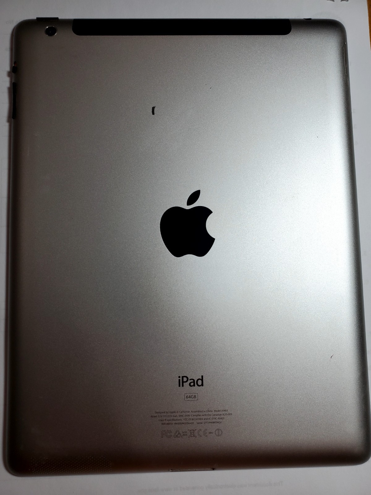 APPLE IPAD MODEL A1403 64GB WORKING UNLOCKED