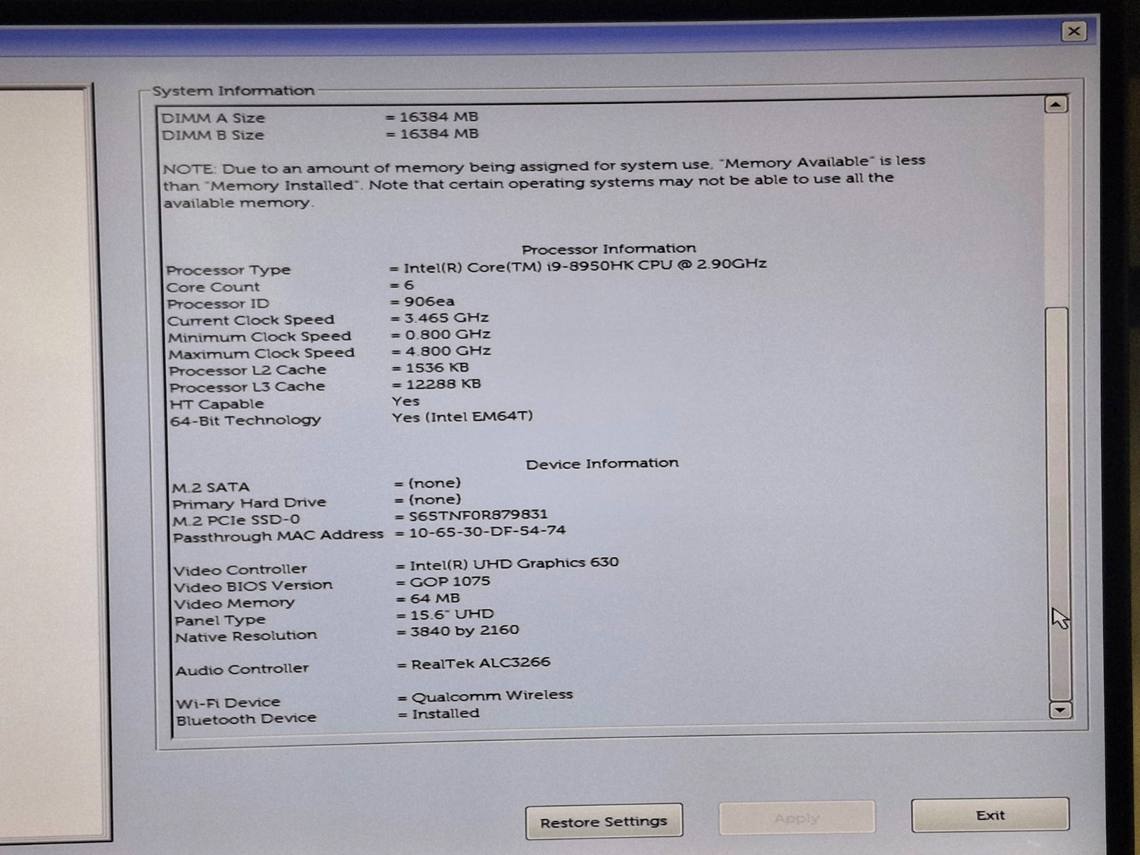 Dell Precision 5530 15.6″ UHD Touch i9-8950HK 32GB Ram 256 SSD Quadro P2000 W11P