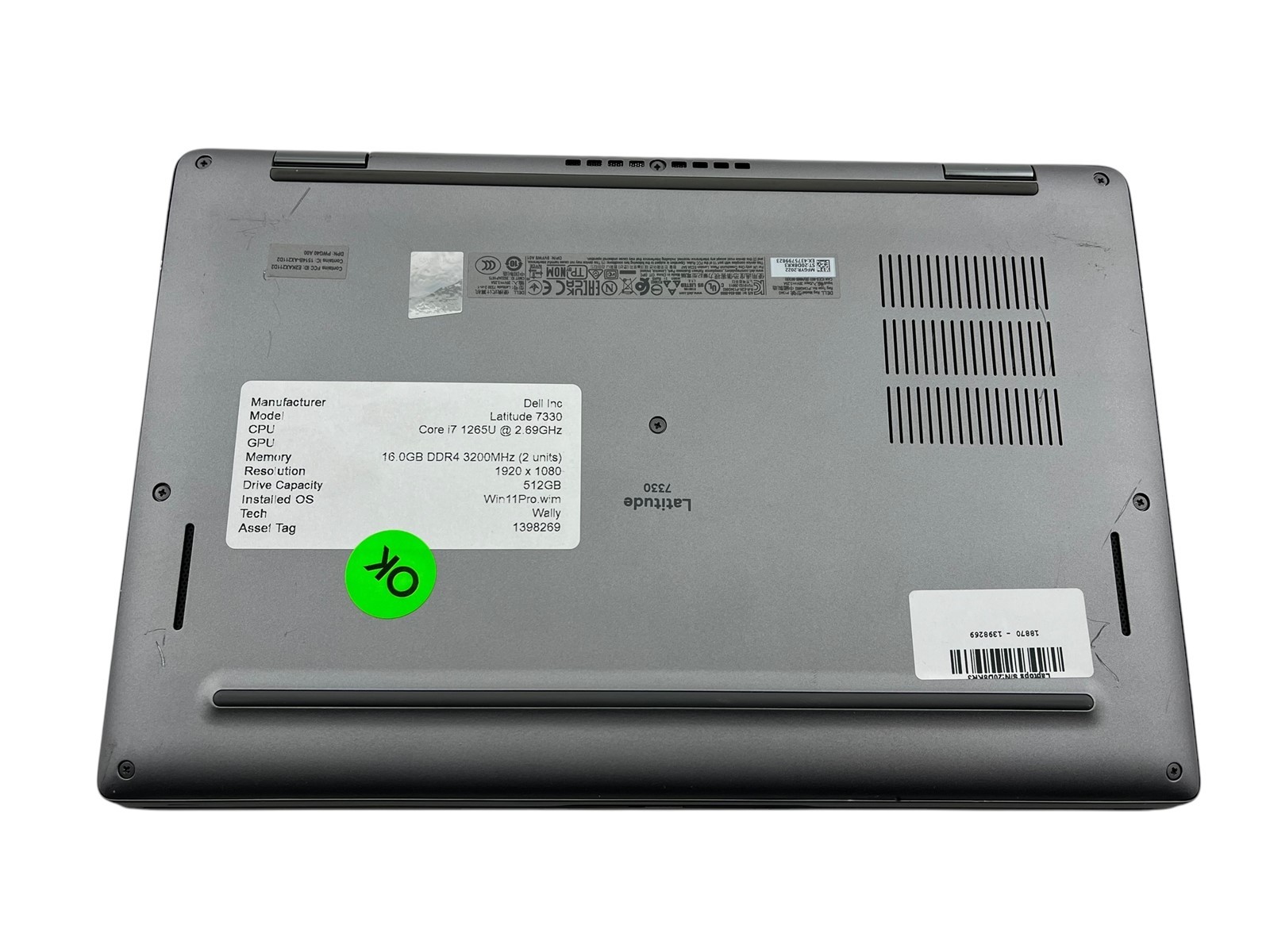 Dell Latitude 7330 i7-1265U 2.69GHz 16GB DDR4 512GB SSD Win11P 13″ TOUCH Laptop