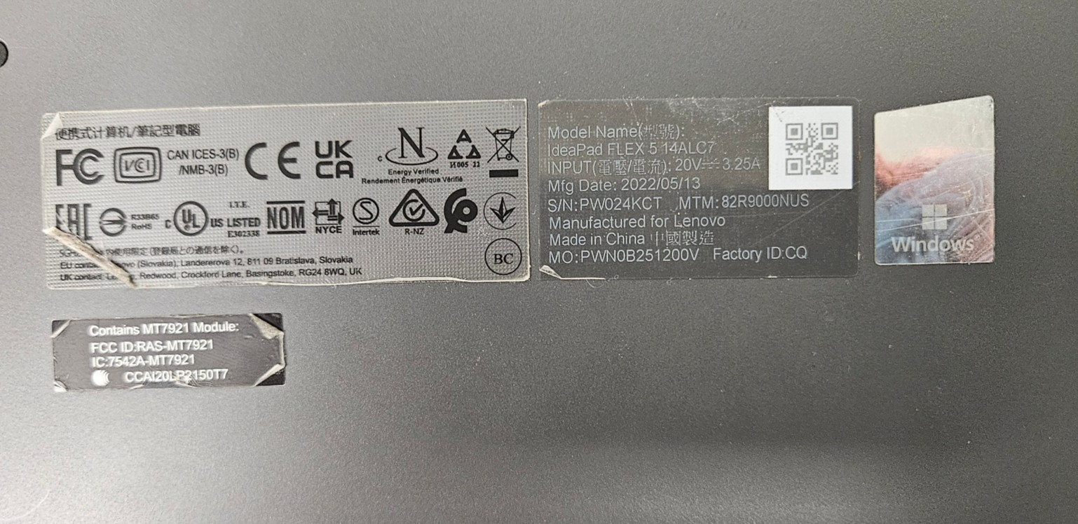 Lenovo IdeaPad Flex 5 14ALC05 Ryzen 5 5500U 16GB RAM No SSD No OS