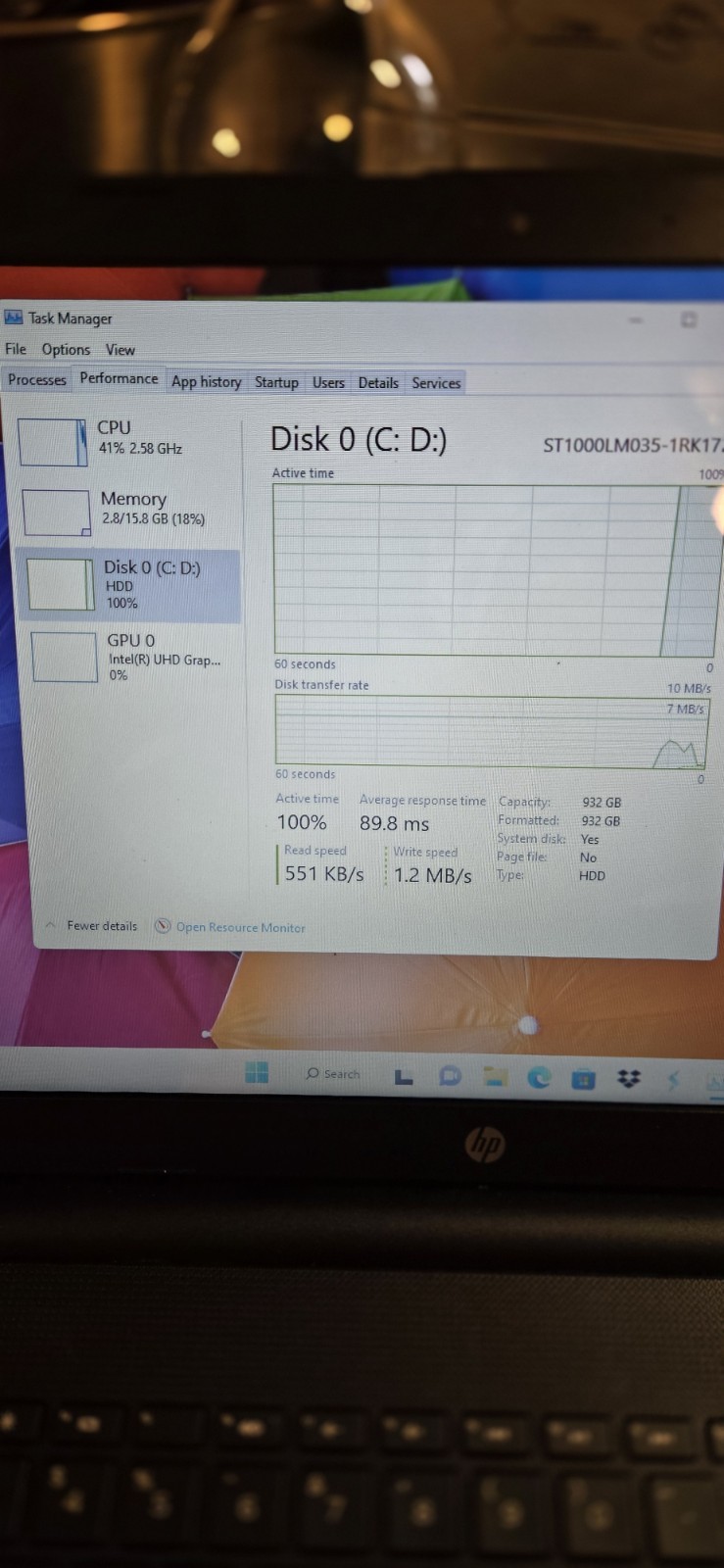 HP 9461NGW Celeron N5000 1.10GHz 15.6″ Laptop w/16GB, 1TB HDD