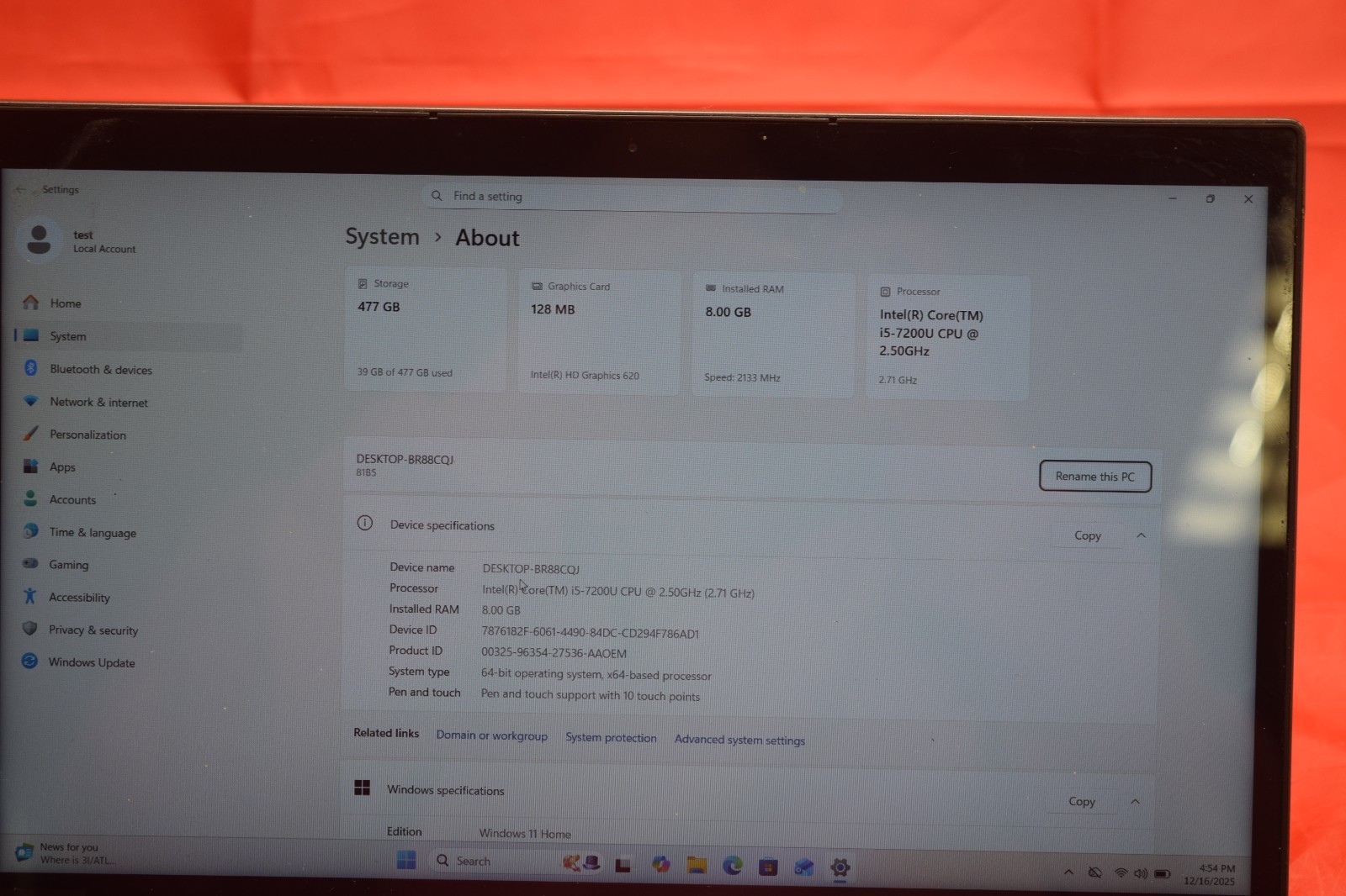 LENOVO YOGA 720-12IKB | INTEL CORE I5-7200U 2.50GHZ | 512GB | 8GB