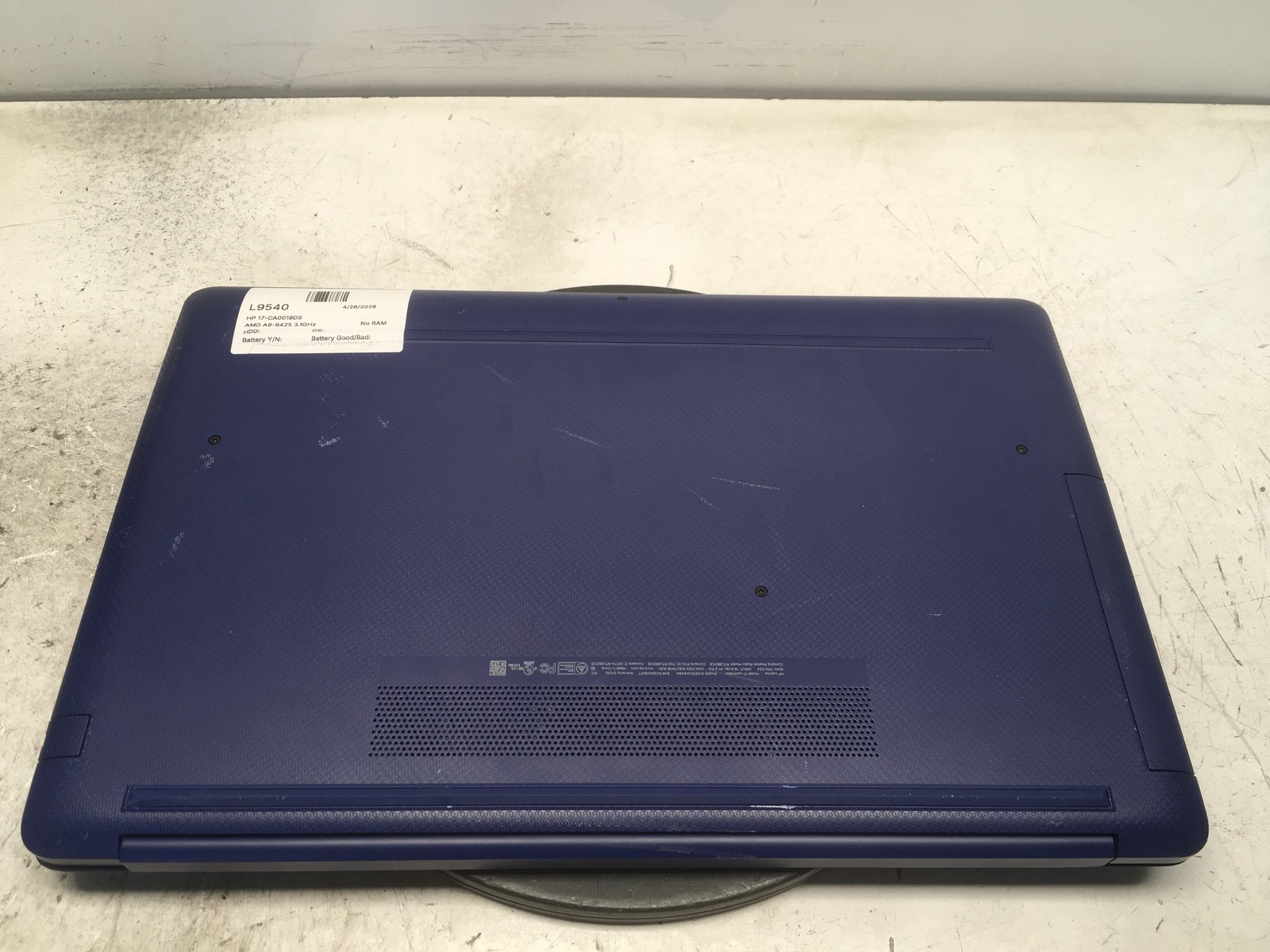 HP 17-CA0019DS AMD A9-9425 3.1GHz No RAM NO HDD No Batt