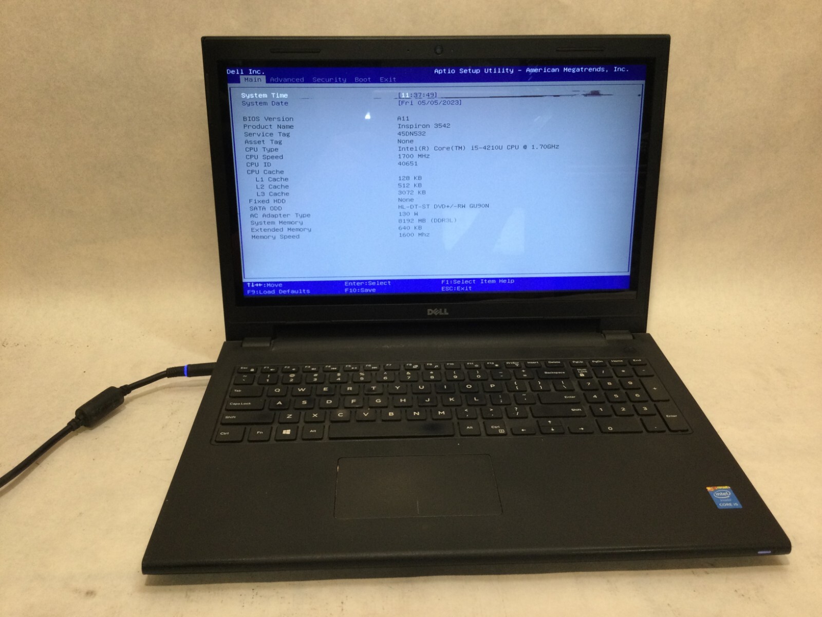Dell Inspiron 3542 15.6” / Intel i5-4210U @ 1.70GHz / (CRACKED/MISSING PARTS) MR