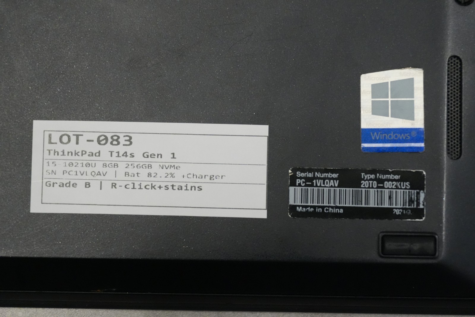 Lenovo ThinkPad T14s Gen 1 i5-10210U 8GB 256GB NVMe Win11 Pro 14in Laptop