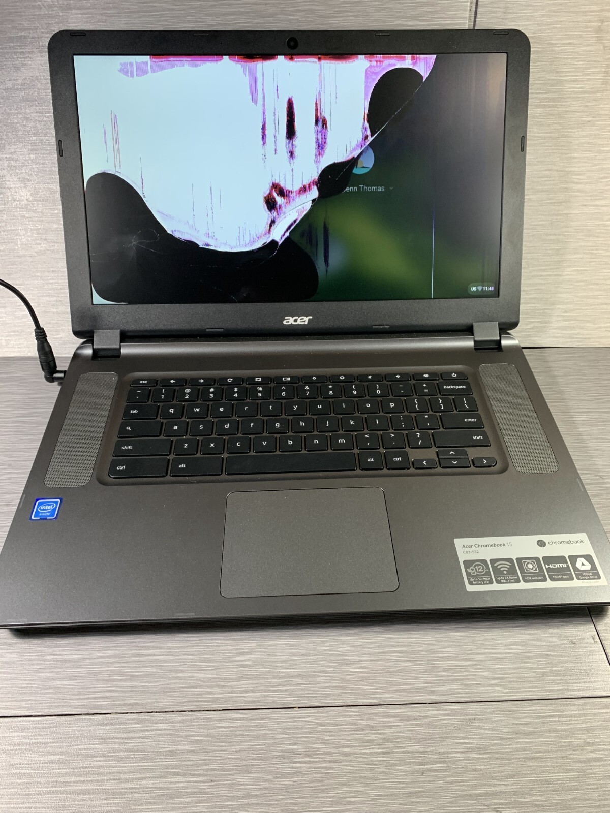 Acer Chromebook 15 CB3-532 Series N15Q9 Gray 15.6″ Display Laptop – For Parts