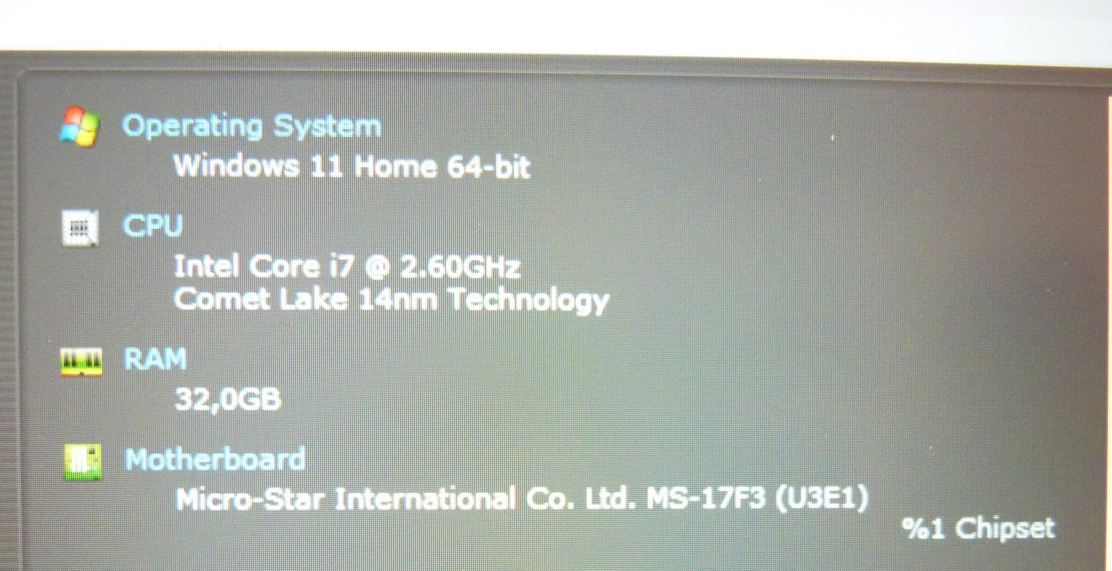 MSI GF75 17″ 144Hz FULLHD GAMING l 10Gen i7 I 32GB RAM NEW l SSD Windows 11