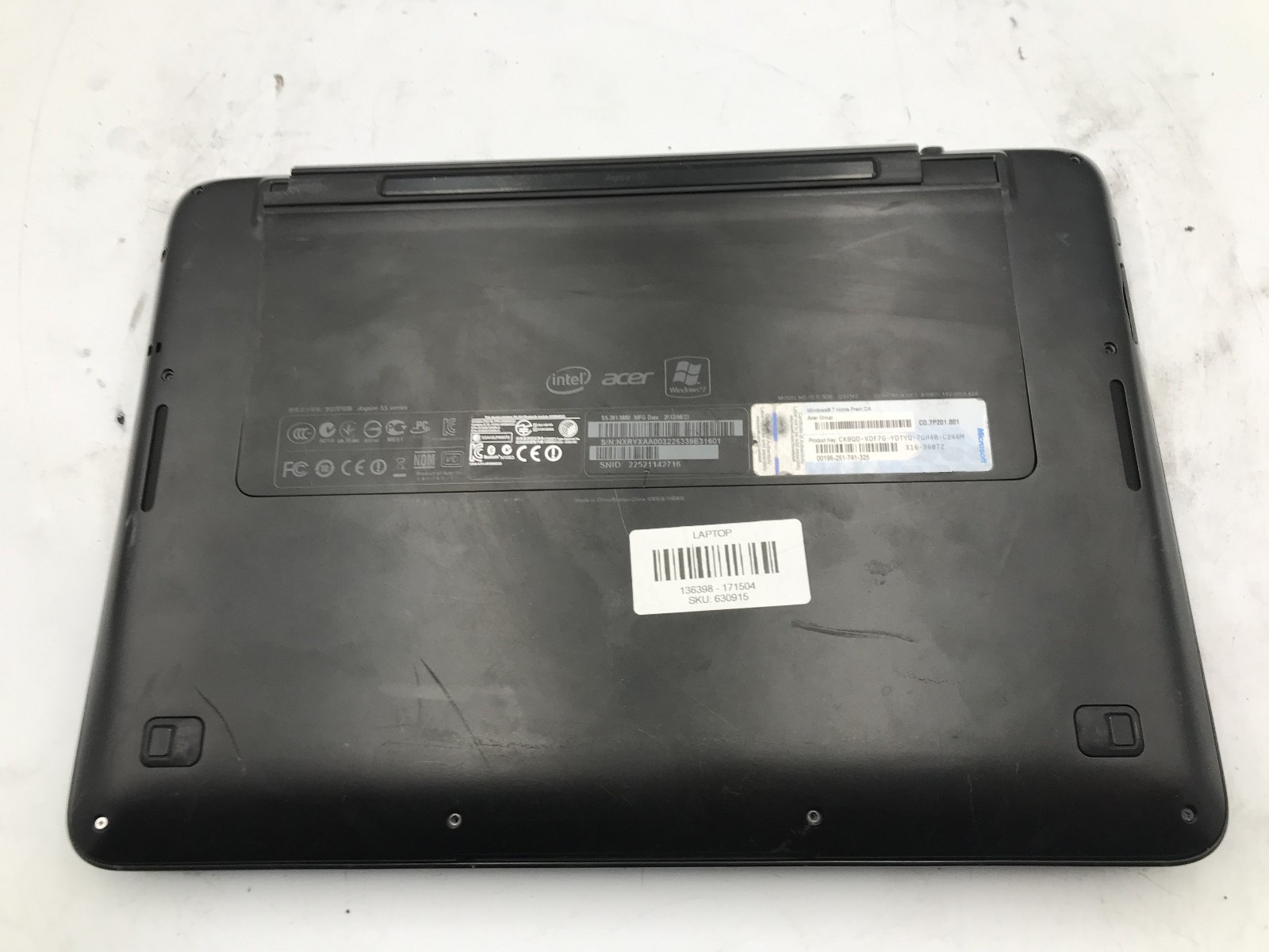 ACER ASPIRE S5-391-9880 – FOR PARTS/REPAIR – INTEL I7 3RD GEN – 4GB RAM -READ-BB