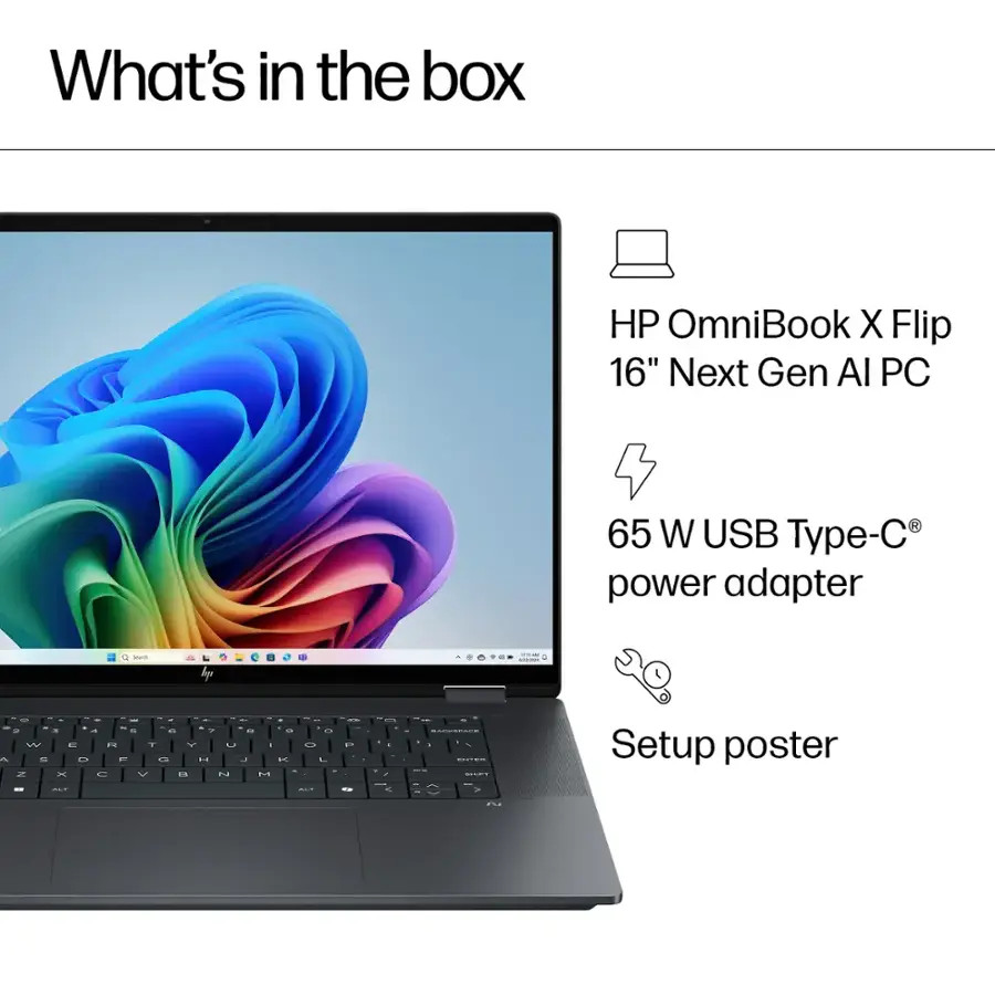 HP OmniBook X 2-in-1 16″ 2K Touchscreen Laptop Intel Core Ultra 7 256V 2TB SSD