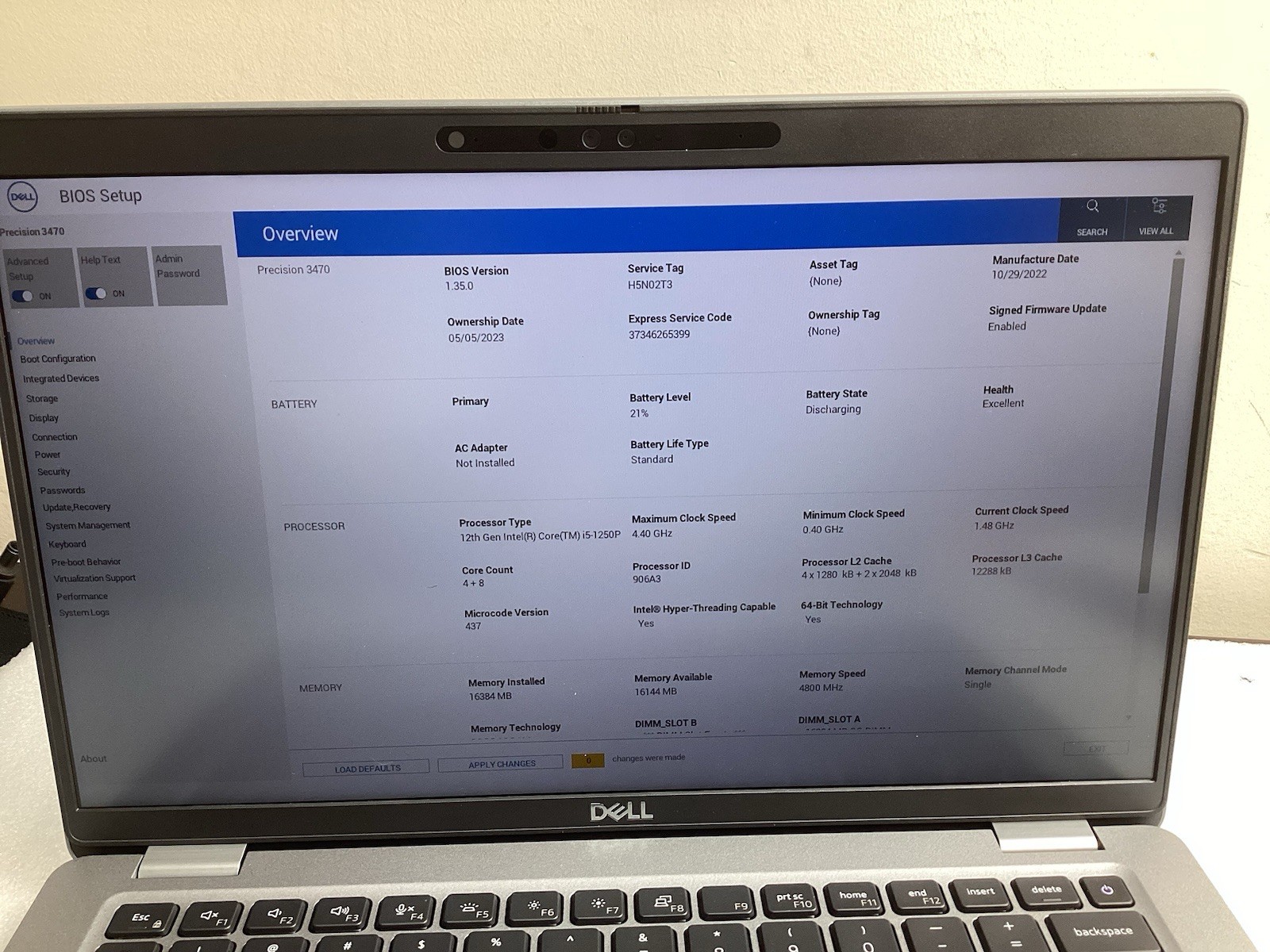 Dell Precision 3470 Used 14″ i5-1250P 16GB RAM 512GB SSD Windows 11 Pro