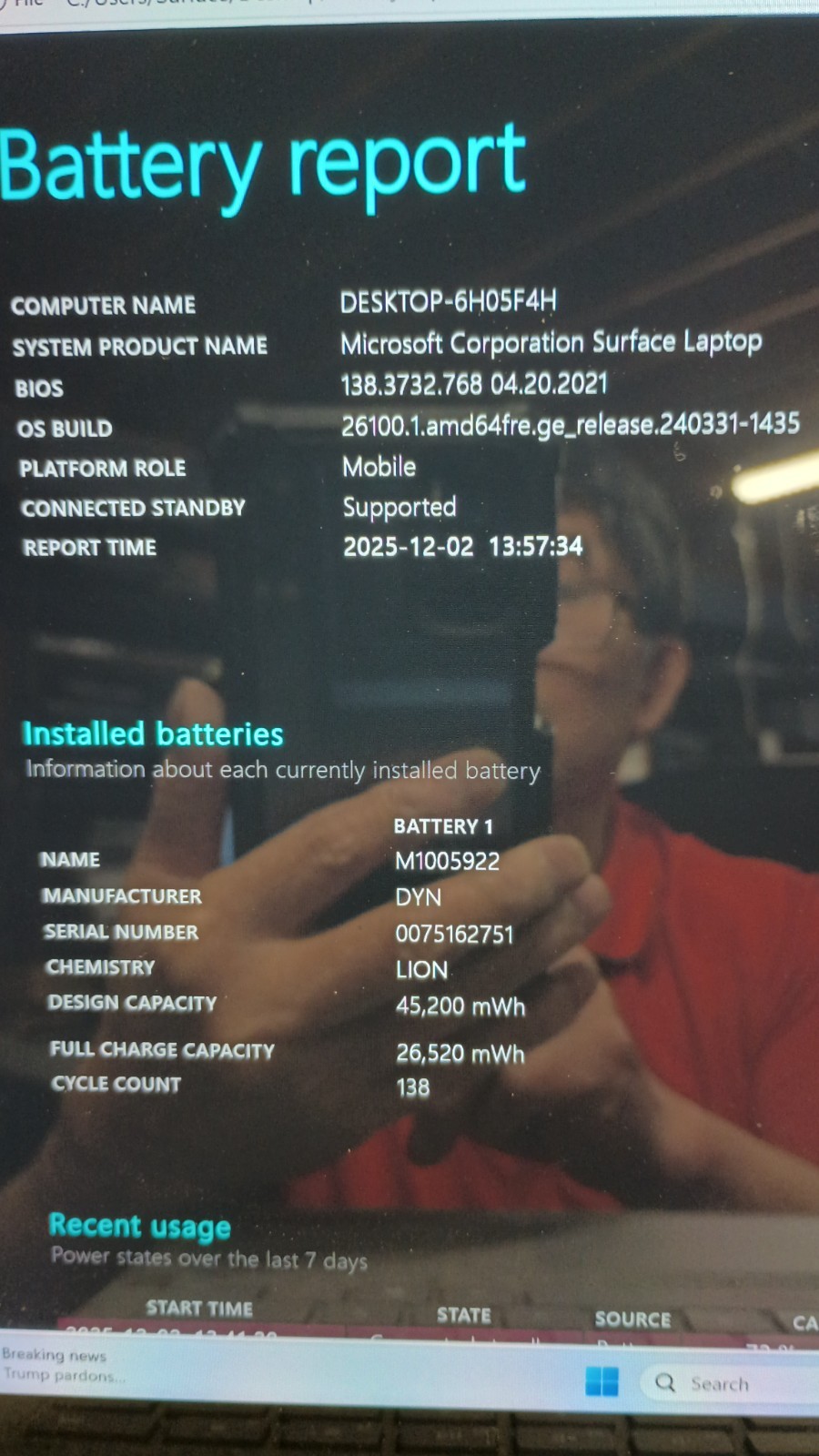 12033 Surface Laptop.(No charger!!) i7-7660U.8GB.256GB SSD.13.3″ 2K Touch.W11