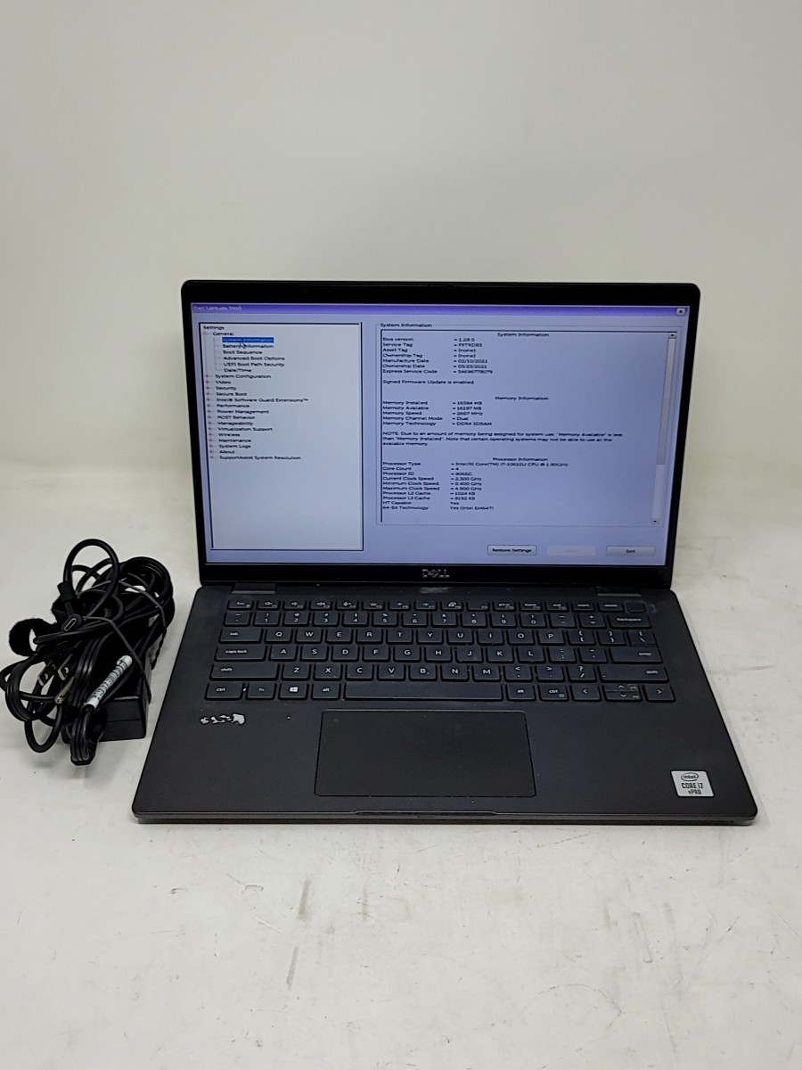 DELL LATITUDE 7410 Laptop Intel I7-10610U 16GB 256GB SEE NOTES