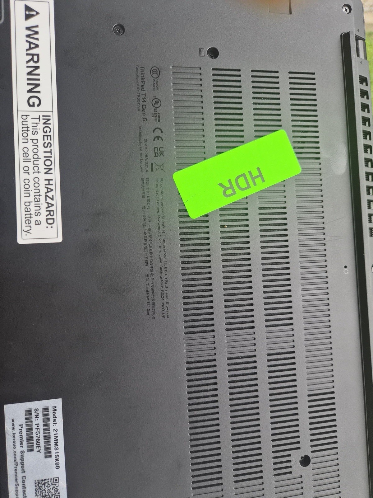 Lenovo ThinkPad T14 Gen 5 Ultra 7 No Hard Drive No Ram