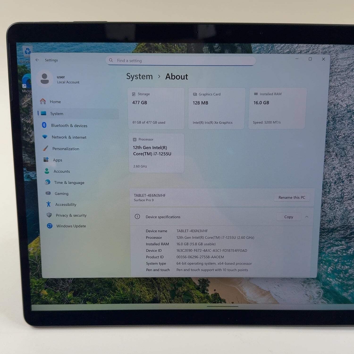 Microsoft Surface Pro 9 2038 13″ i7-1255U 2.6GHz 16GB RAM 512GB SSD READ