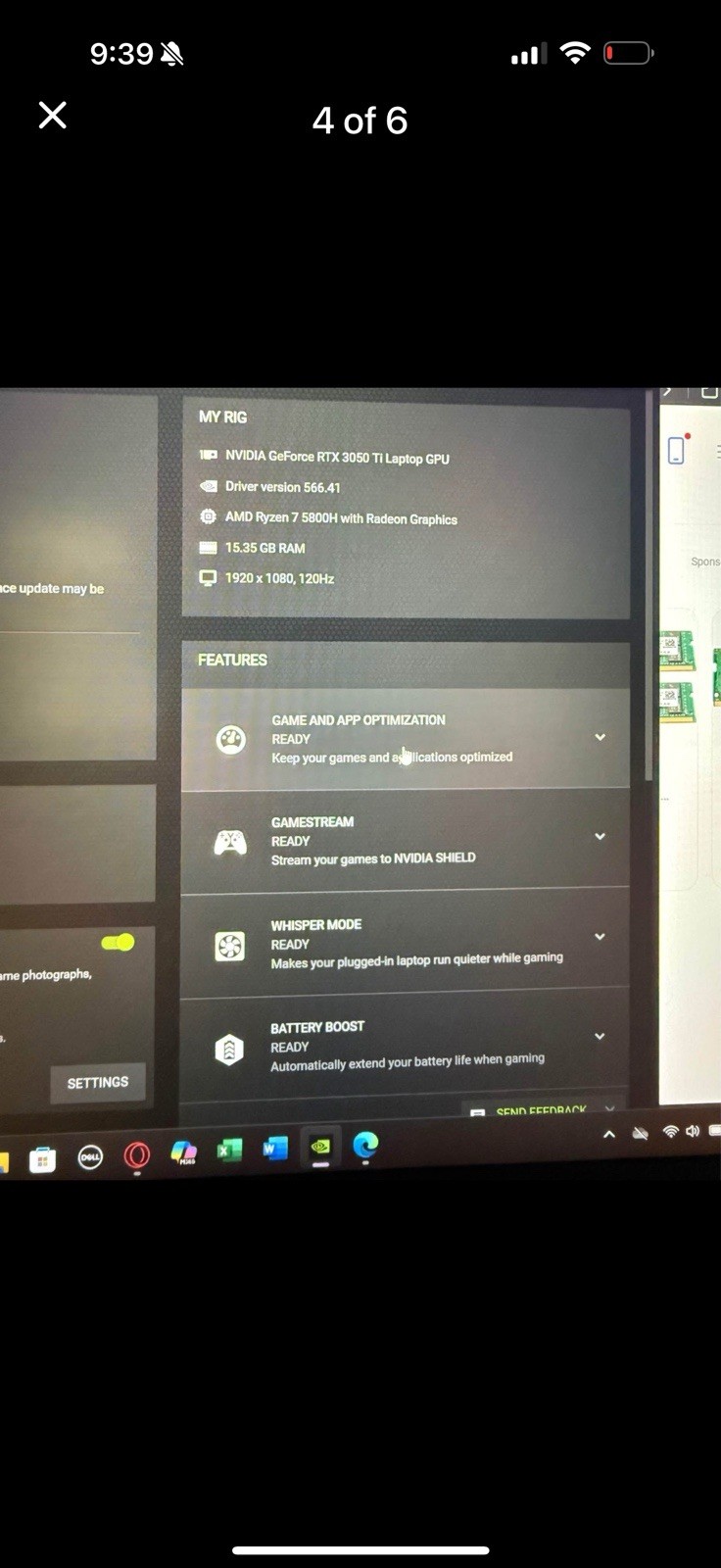 Dell G15 5515 Ryzen Edition Laptop Ryzen 7 5800 3050 TI 16GM RAM FOR PARTS AS IS