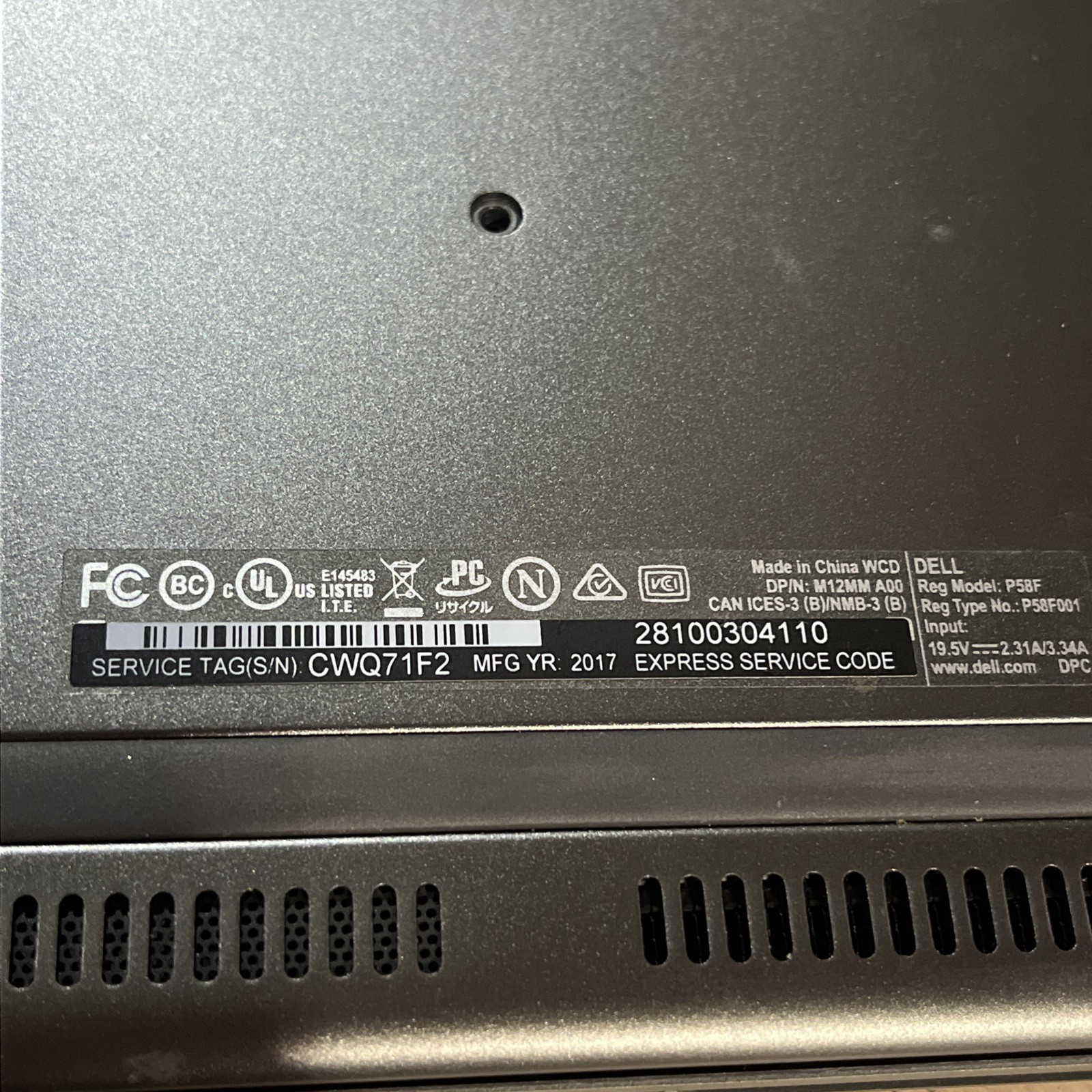 DELL INSPIRON 15 INTEL CORE I5-7200U 2.50GHZ 8GB RAM NO HD