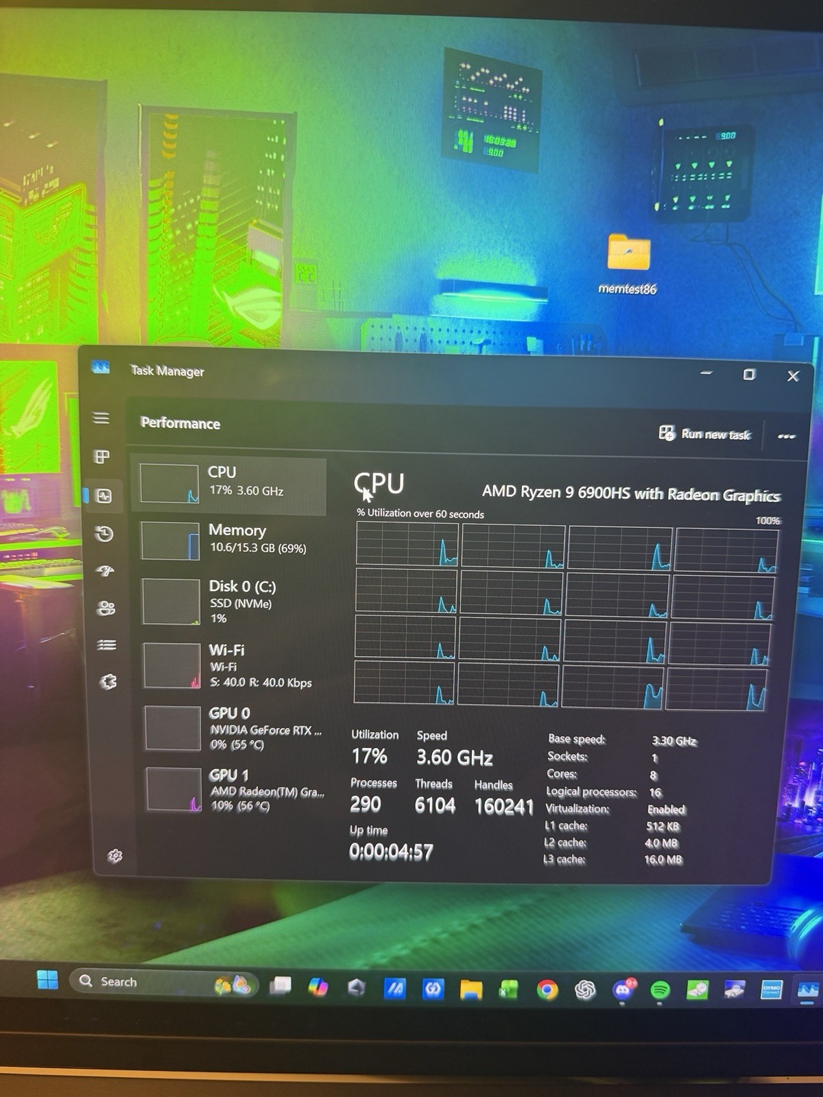 ASUS ROG Flow X16 GV601RM 16” Gaming Laptop Ryzen 9 6900HS RTX 3060 QHD 165Hz