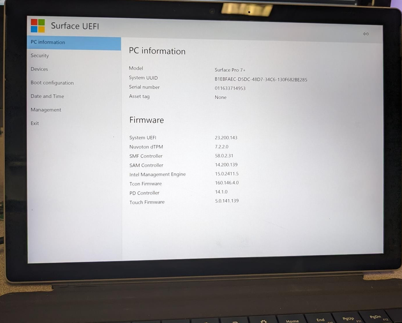 MICROSOFT SURFACE PRO 7+ (1960) i7-1165G7 @ 2.80GHz, 16GB RAM, NO HDD/OS