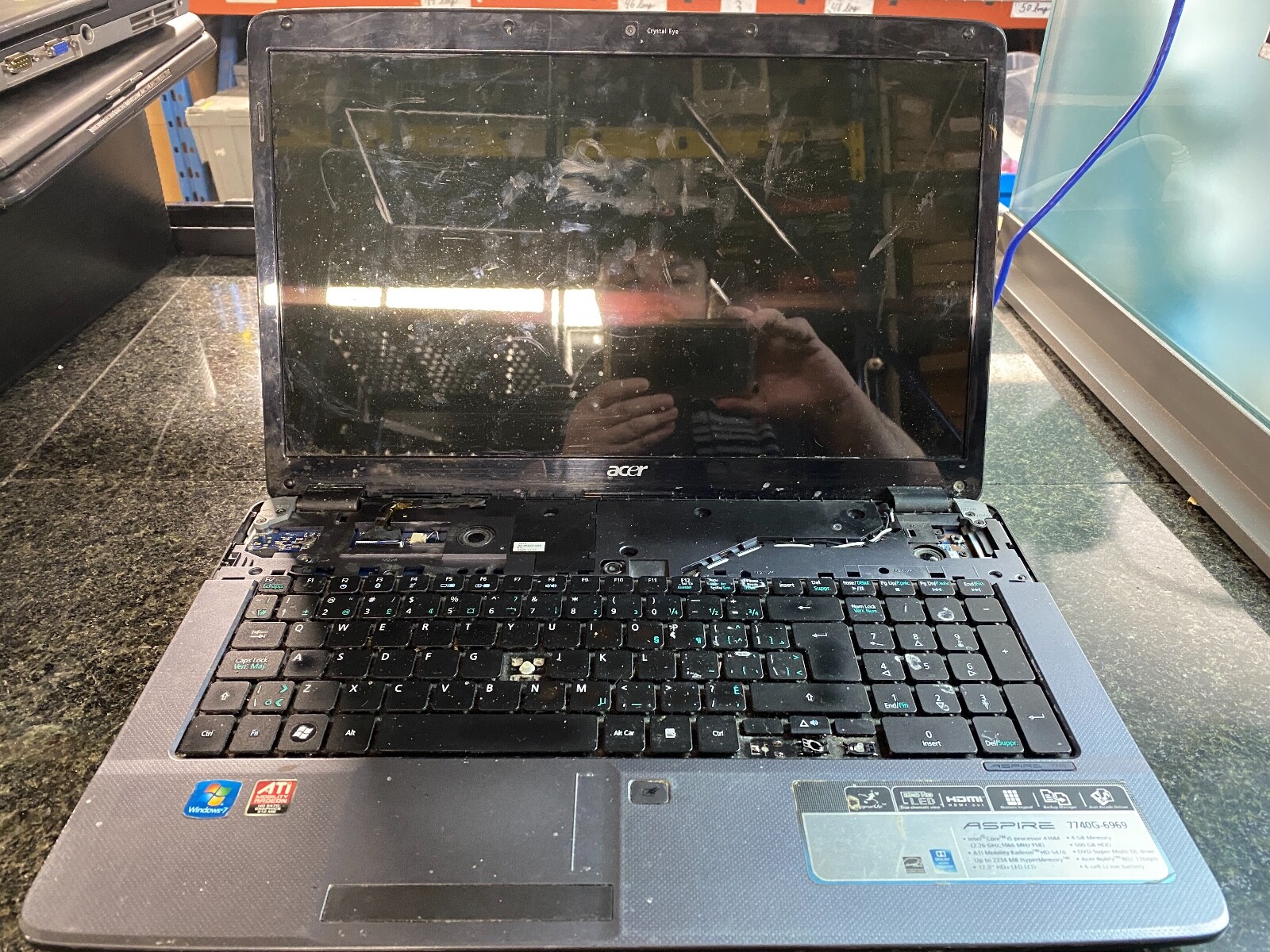 ACER ASPIRE 7740G LAPTOP-NOT WORKING-FOR PARTS OR REPAIR 7740G-6969