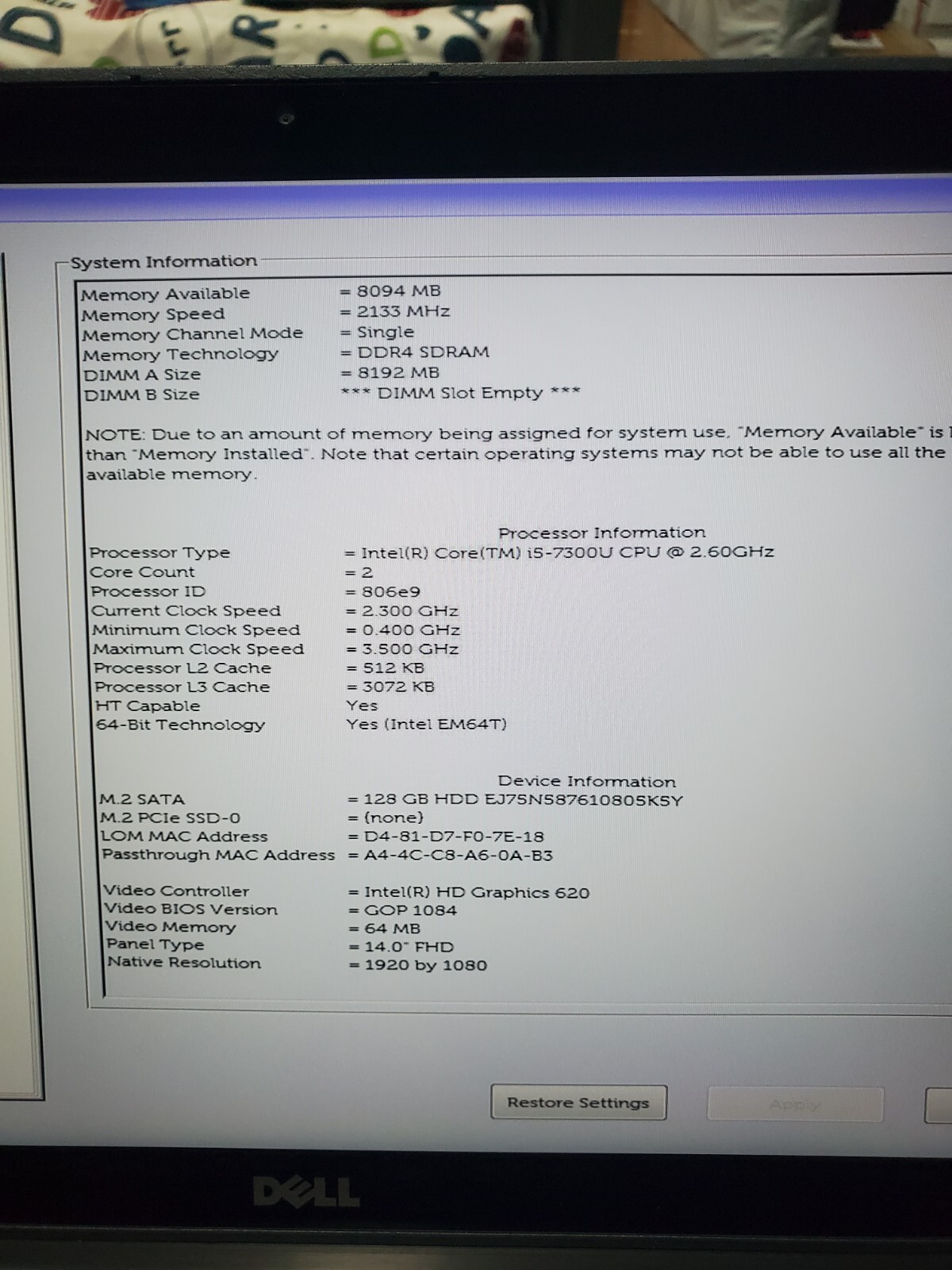 Dell Latitude ‎7480 14″ Touch(256GB SSD, Intel Core i5-7300U, ‎2.6 GHz, 8GB RAM)