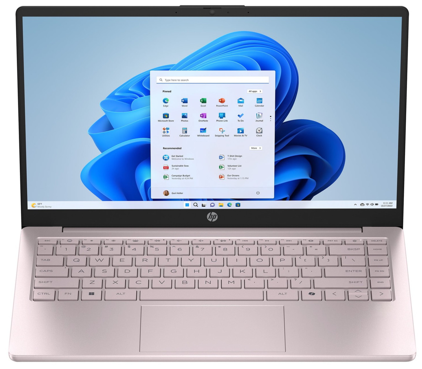 HP Laptop 14″ HD Quad-Core Intel N150 4GB RAM 128GB UFS Webcam Windows 11 Pink