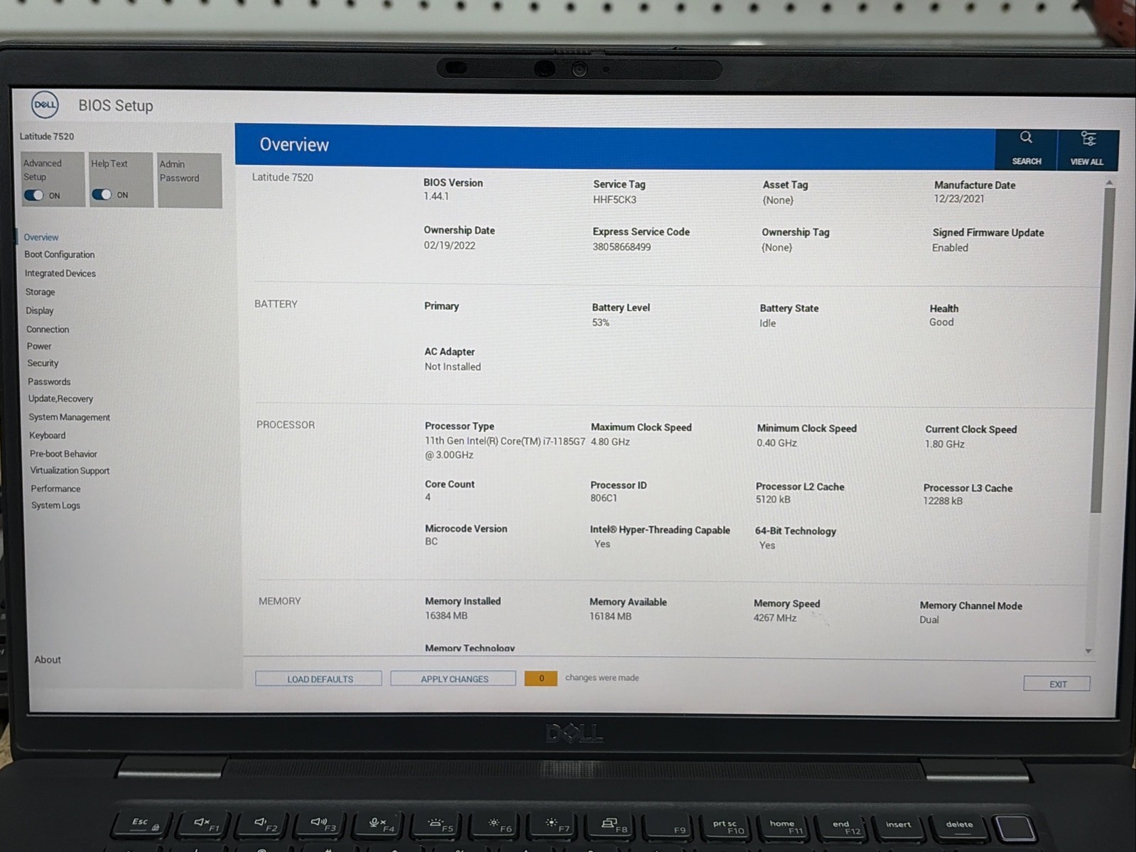 Dell Latitude 7520 15.6″ i7-1185G7 3.0GHz 16GB RAM 512GB SSD