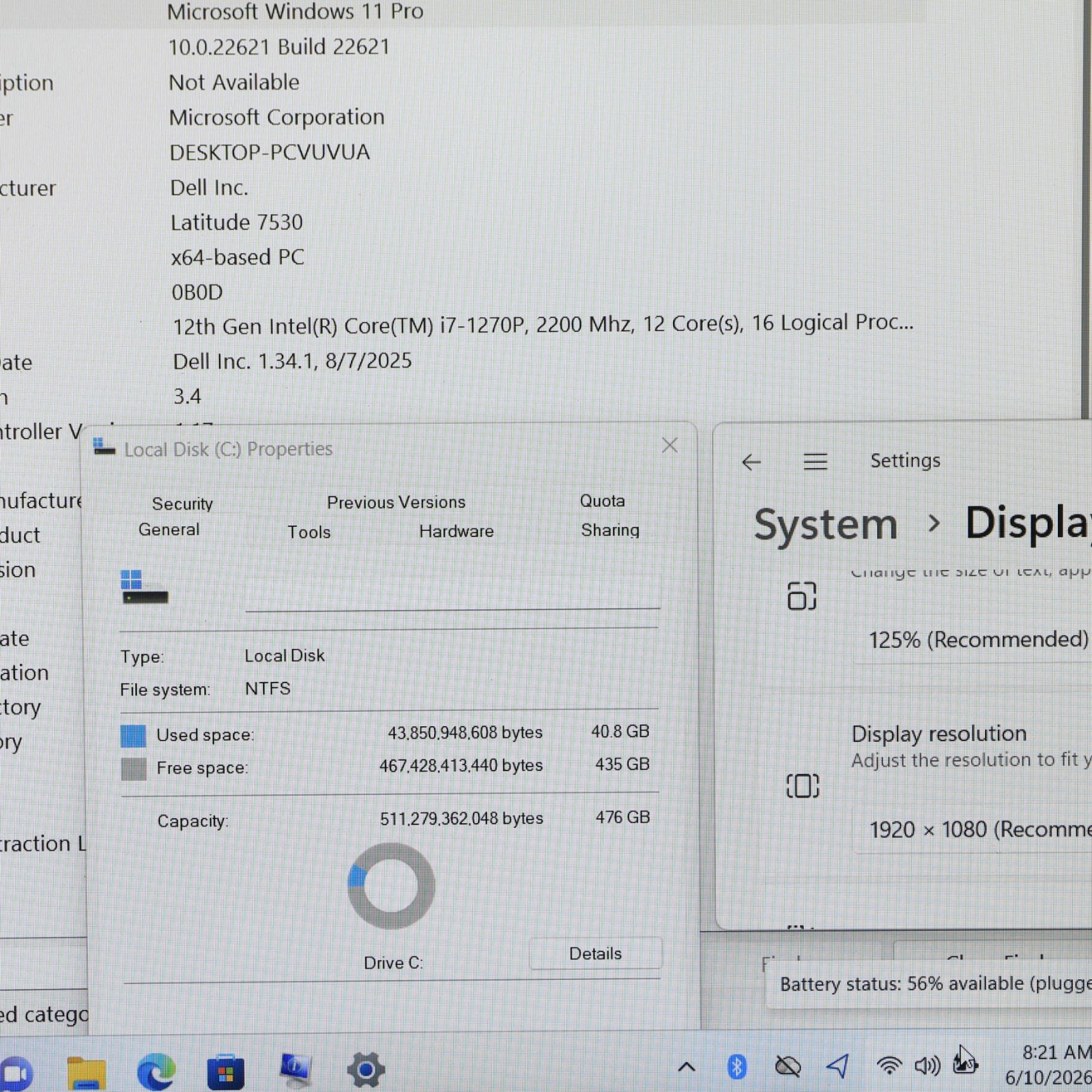 DELL LATITUDE 7530 15.6″ CORE i7-1270P 16GB 512GB SSD W11 **READ** T6-B6
