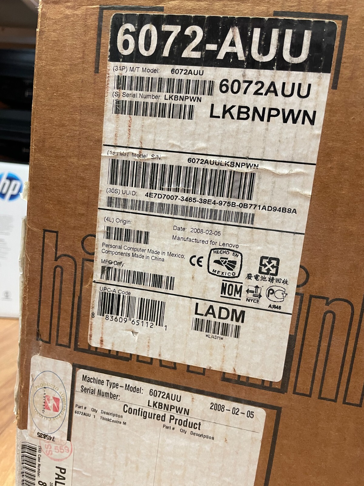 NEW Lenovo ThinkCentre DESKTOP M57 6072-AUU