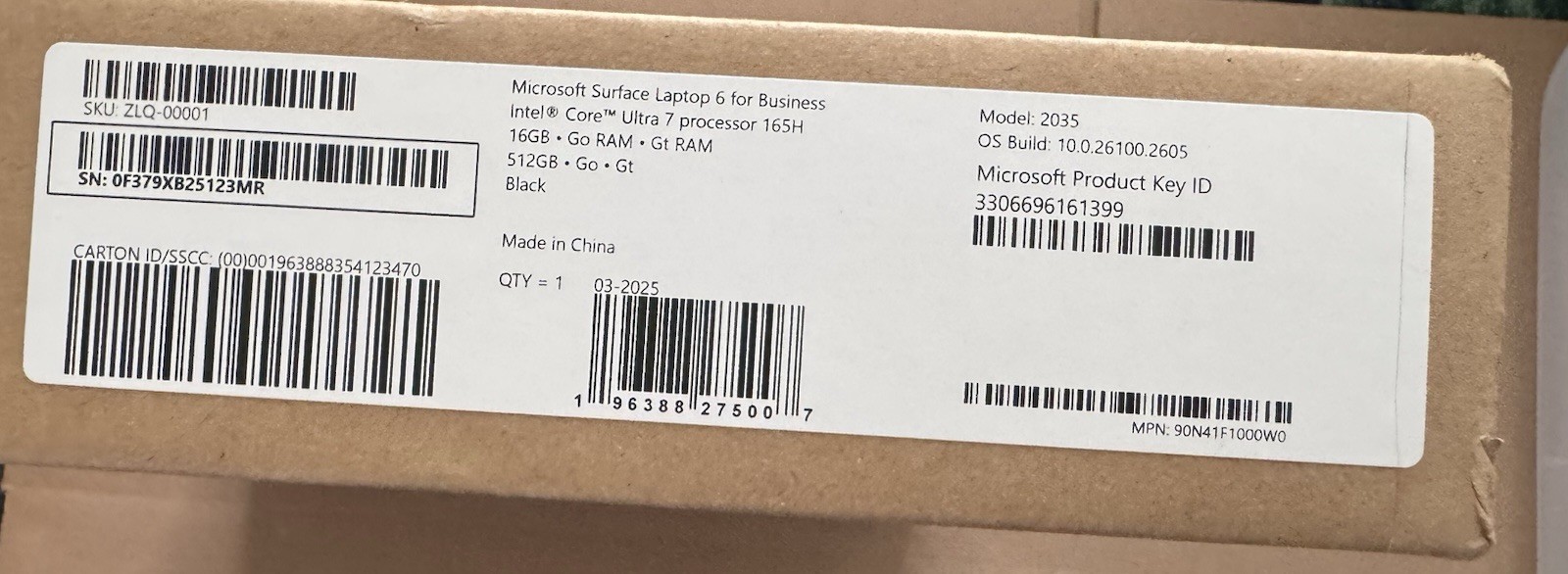 Microsoft Surface Laptop 6 15″ Ultra 7 165H 16GB 512GB W11P ZLQ-00001