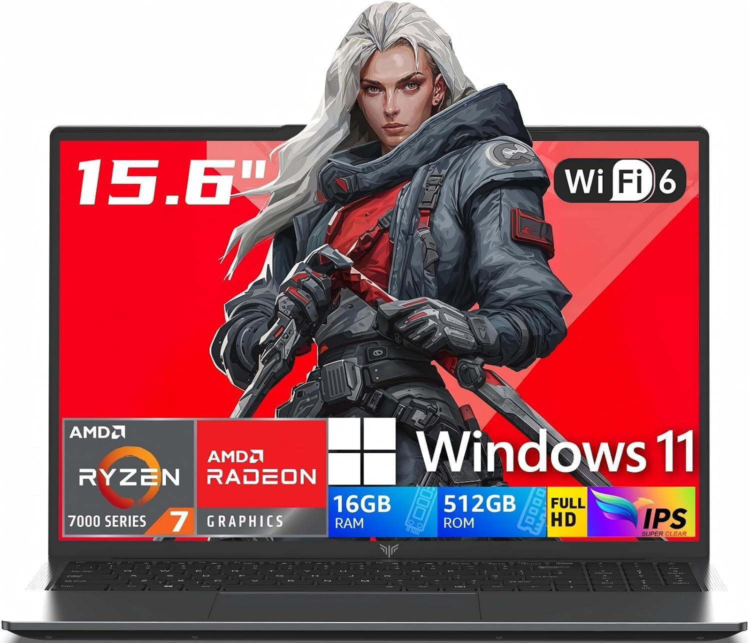 2026 AMD Gaming Laptop with Ryzen 7 5700U Processor(8C/16T, Up to 4.3GHz), AMD R