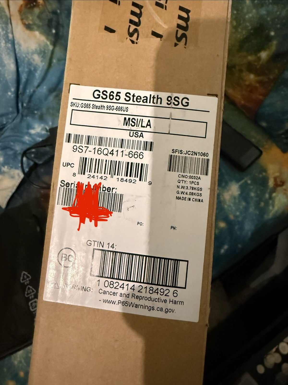 MSI GS65 Stealth 15.6″ 240hz / i9-9980H 2.30GHz/ 32GB RAM/ 1 TB / RTX 2080 Max-Q