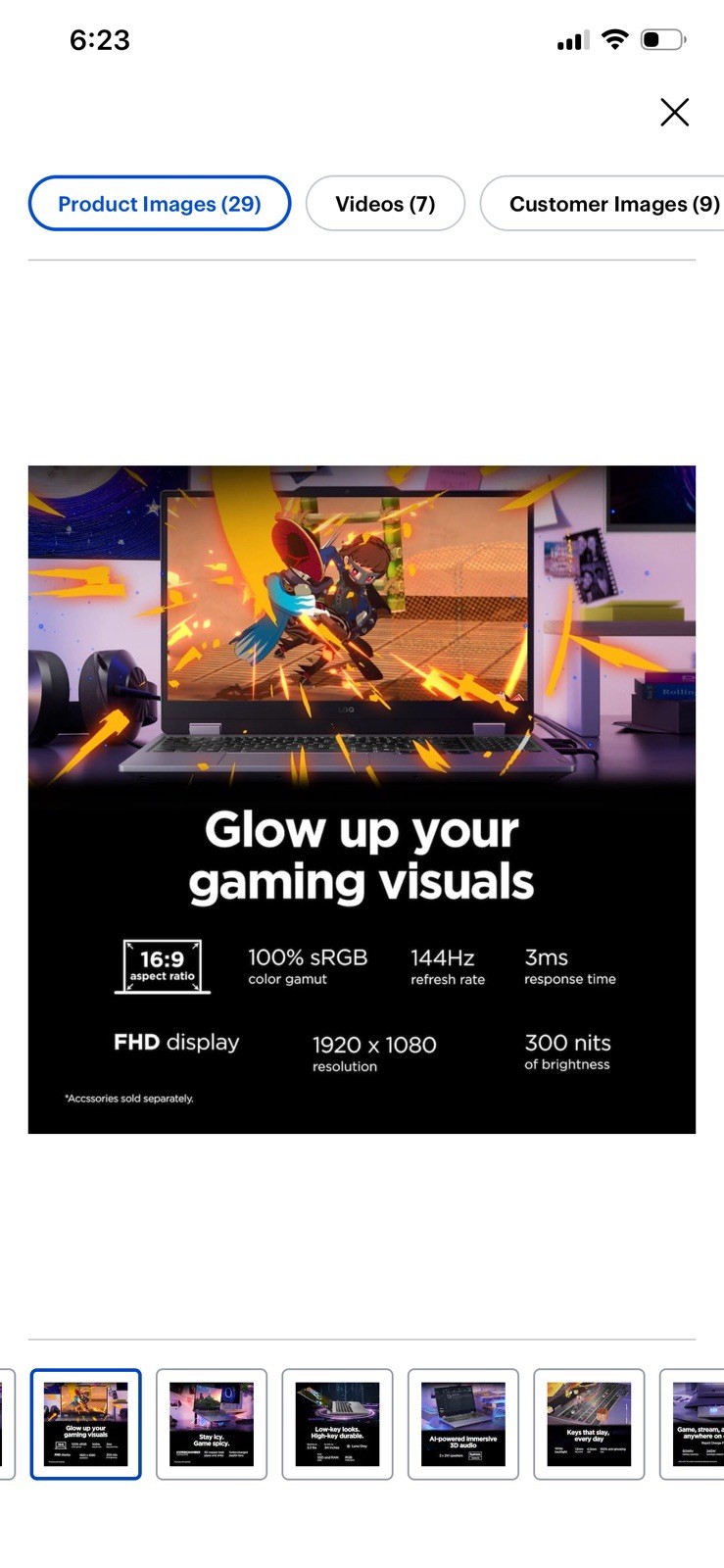 Lenovo LOQ Gaming Laptop 1920×1080 FHD 144Hz 100% sRGB 300 nits 3ms Silver